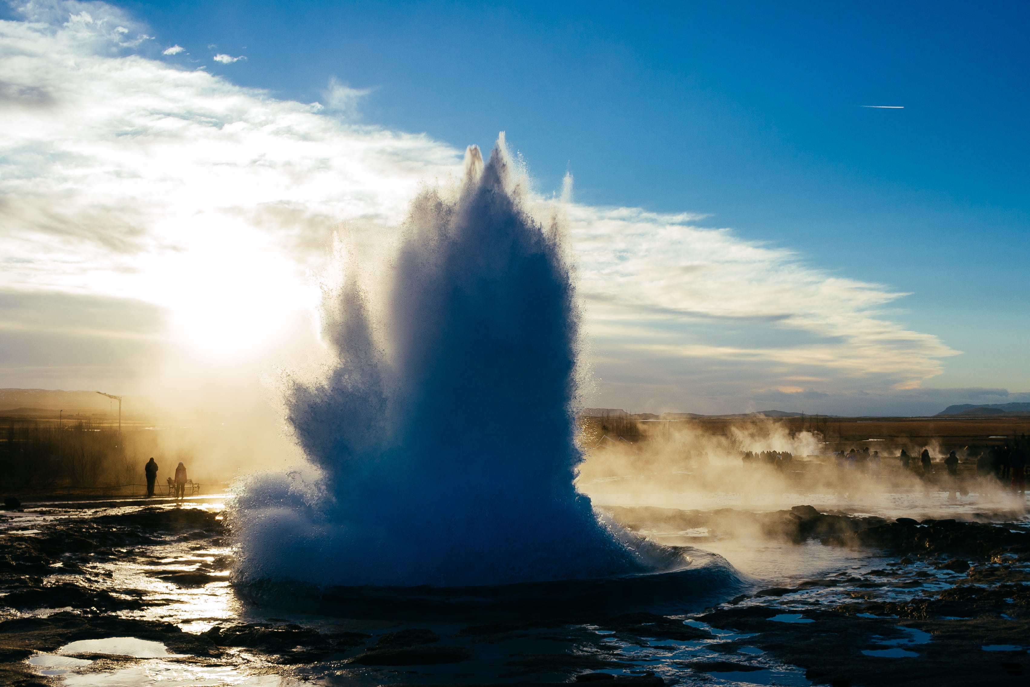 power, cloud - sky, heat - temperature, power in nature, physical geography, golden circle, sunlight, outdoors, strokkur, geysir, no people, beauty in nature, HD Wallpaper