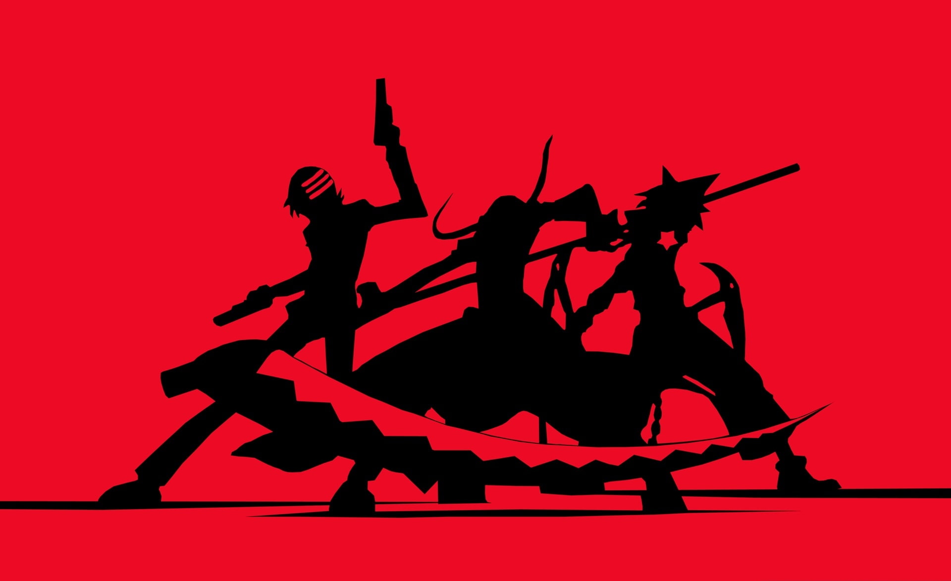 silhouette, Artistic, stage, aggression, black color, 1080P, back lit, performance, maka, flexibility, red, soul, sport, red background, albarn, colored background, HD Wallpaper