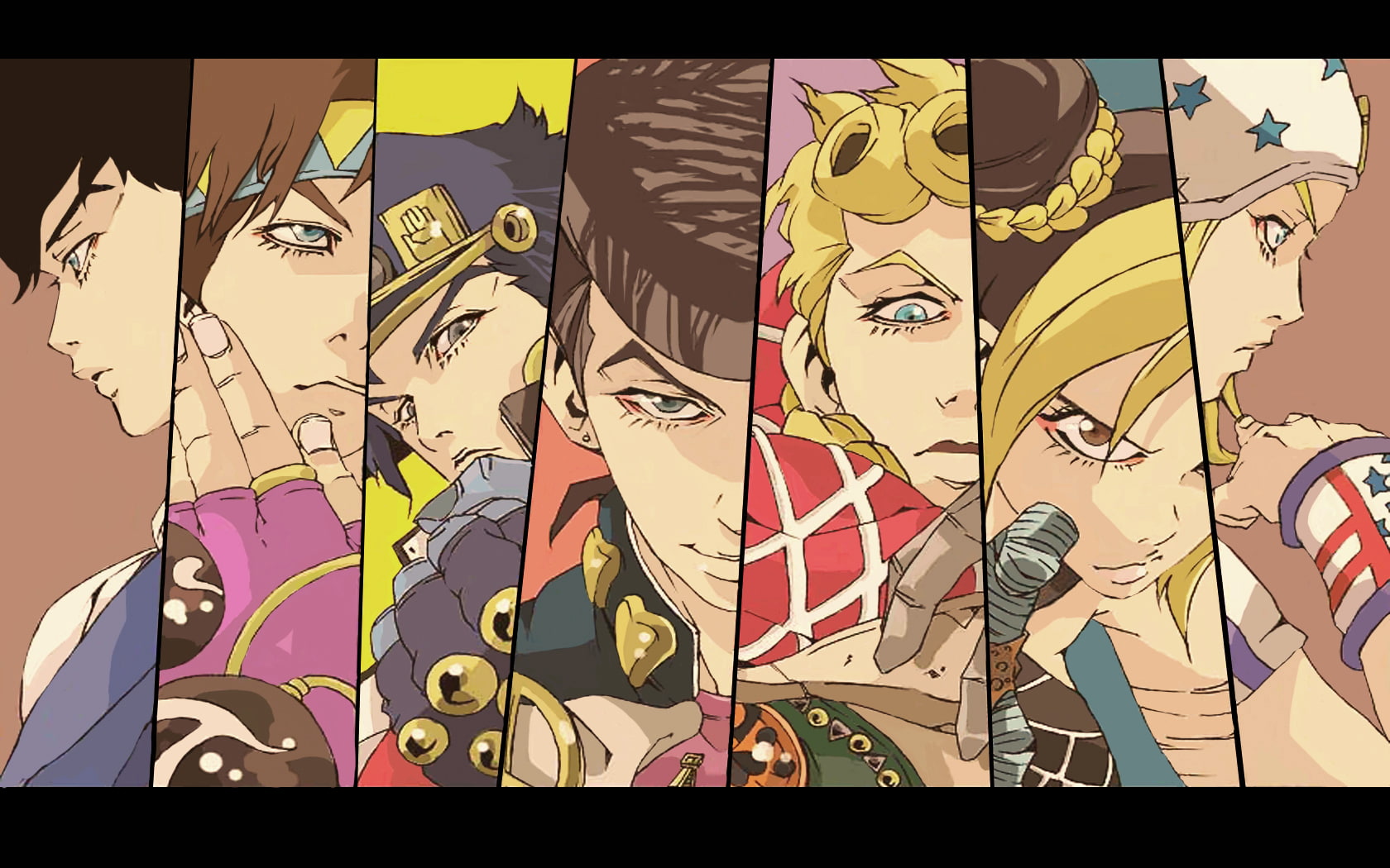 anime boys, Jojos Bizarre Adventure, collage, 720P, anime girls, anime, HD Wallpaper
