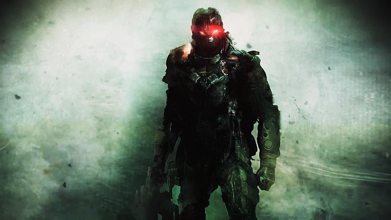 dark background, warrior, digital, weapons, dead space, armor, space, dark, art, 720P, games, dead, man, digital art, background, HD Wallpaper