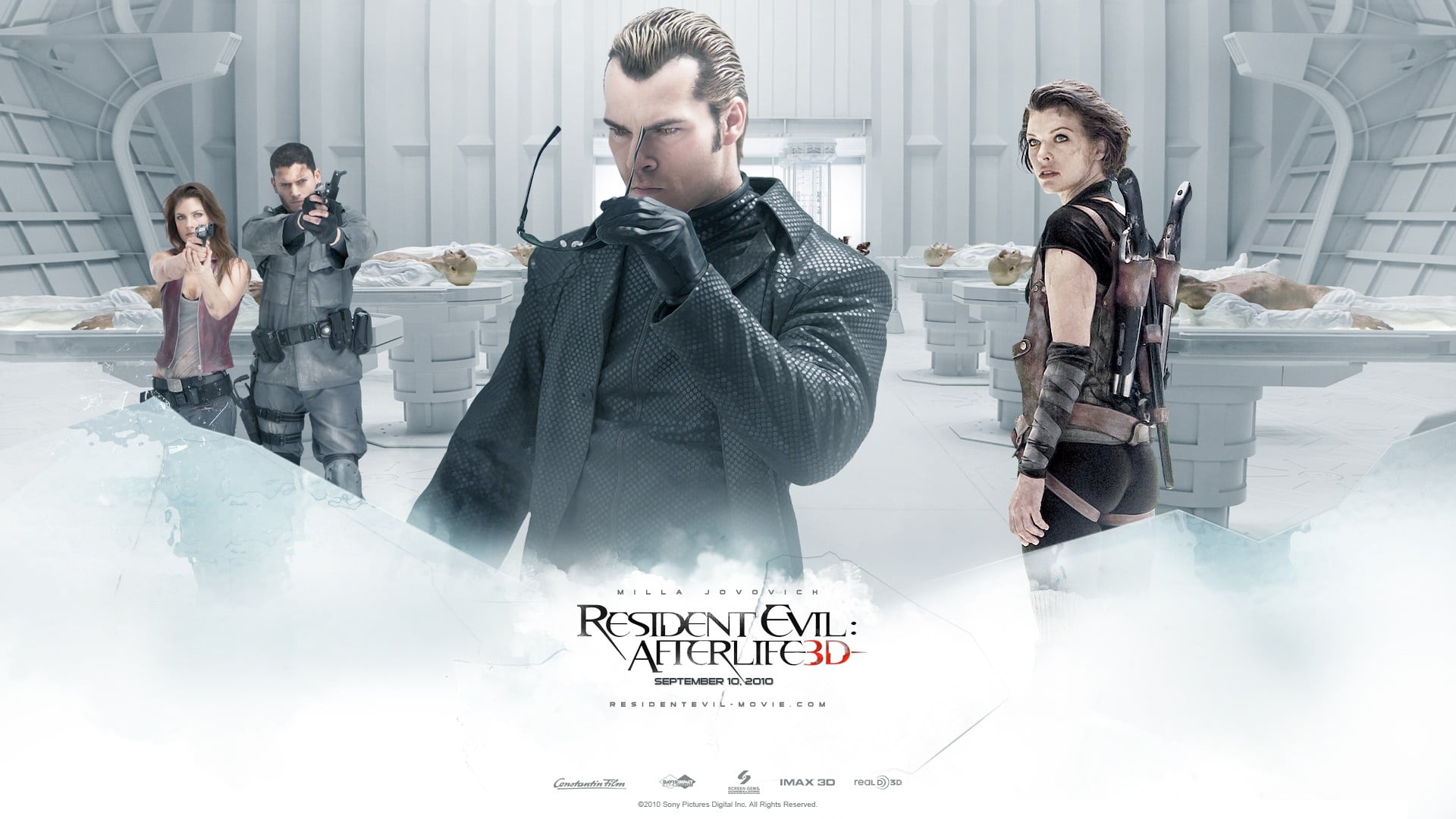 business, young men, text, 1080P, adult, movies, young women, working, Resident Evil: Afterlife, standing, coworker, indoors, group of people, three quarter length, HD Wallpaper