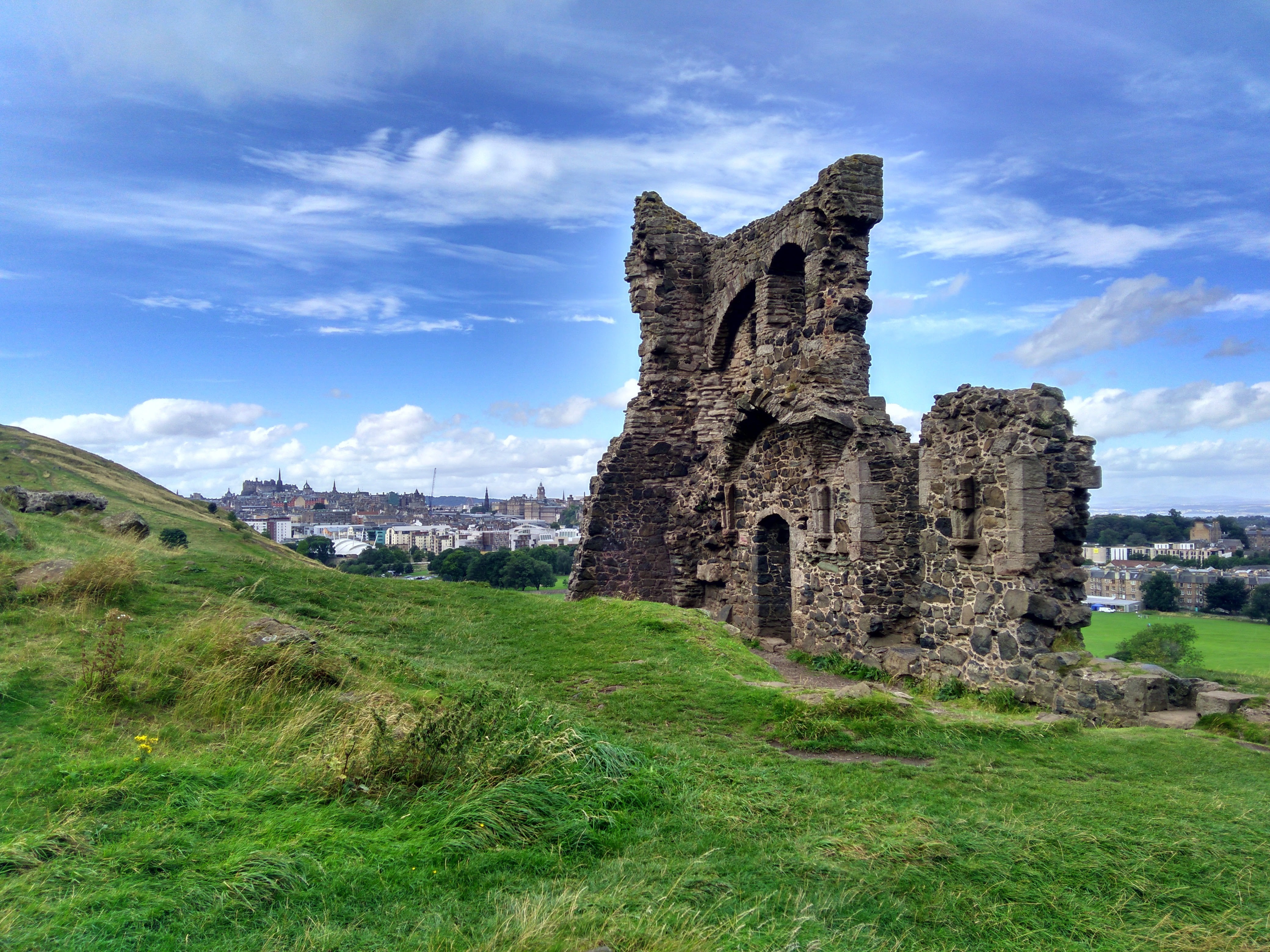 4K, Arthurs Seat, ruins, Edinburgh, HD Wallpaper