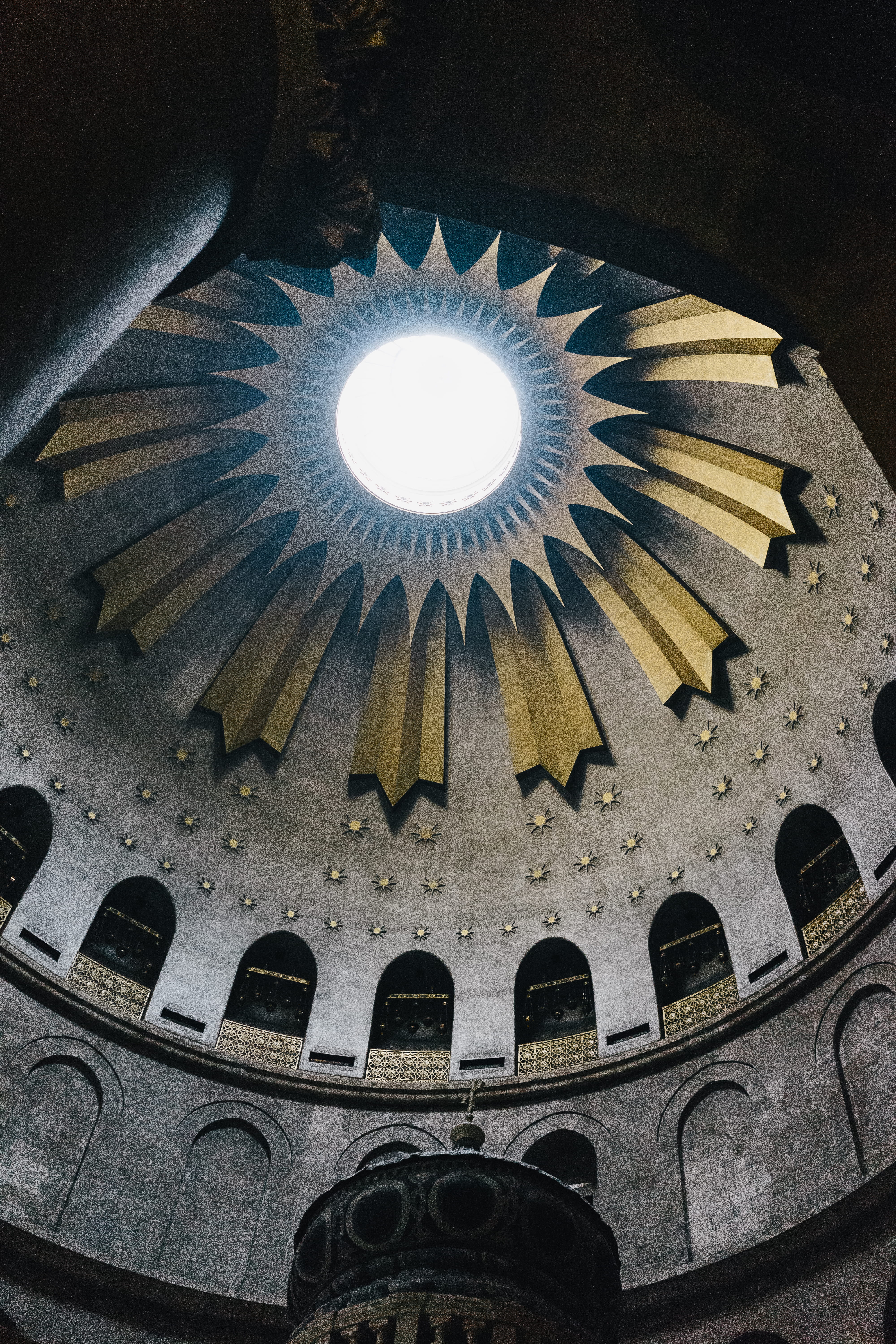 pattern, ornate, holy, built structure, architecture, israel, religion, 5K, the past, travel, no people, gold, illuminated, grey, building, lighting equipment, Phone HD Wallpaper