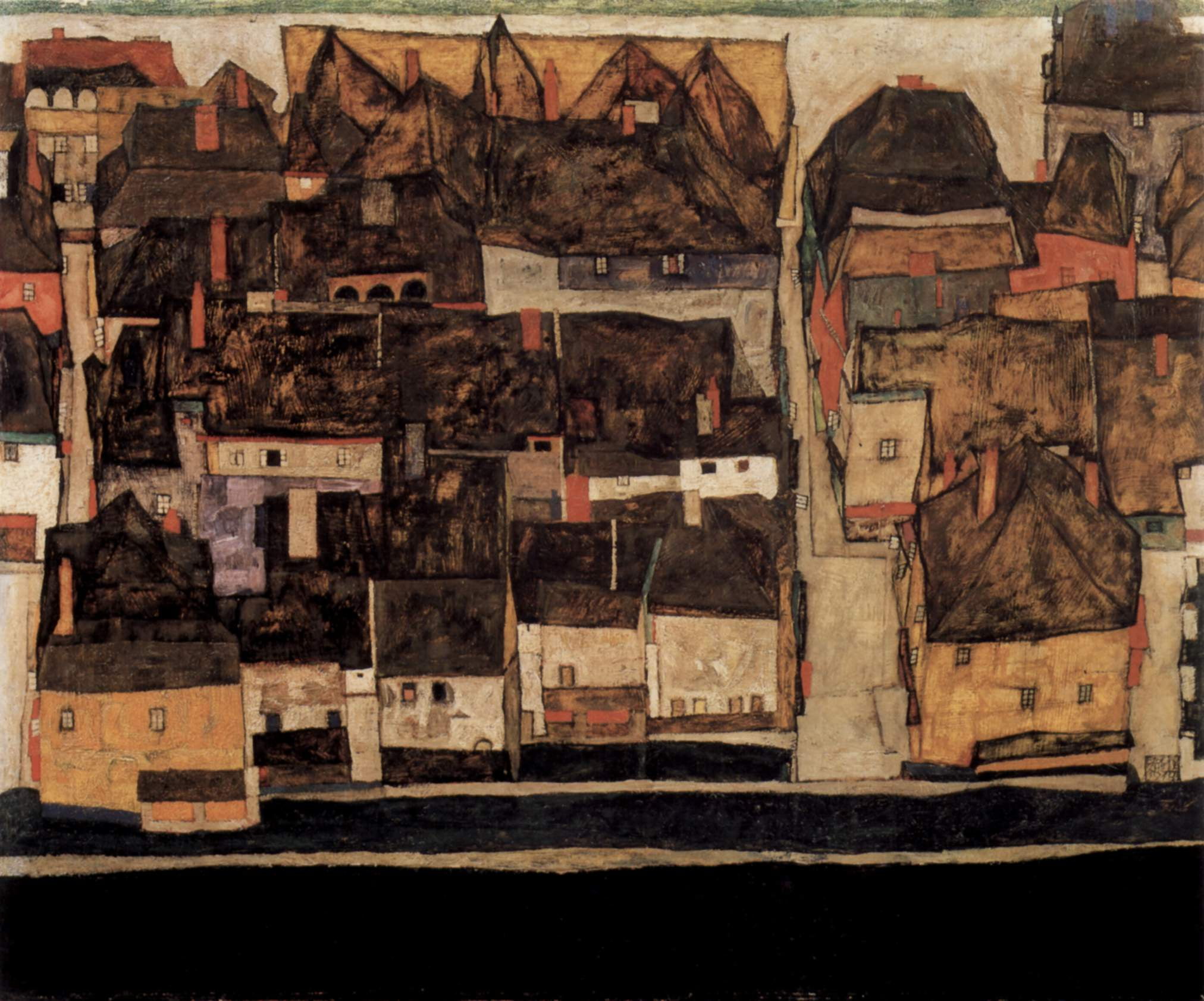 1080P, Krumau on the Moldova, 1914, Egon Schiele, HD Wallpaper