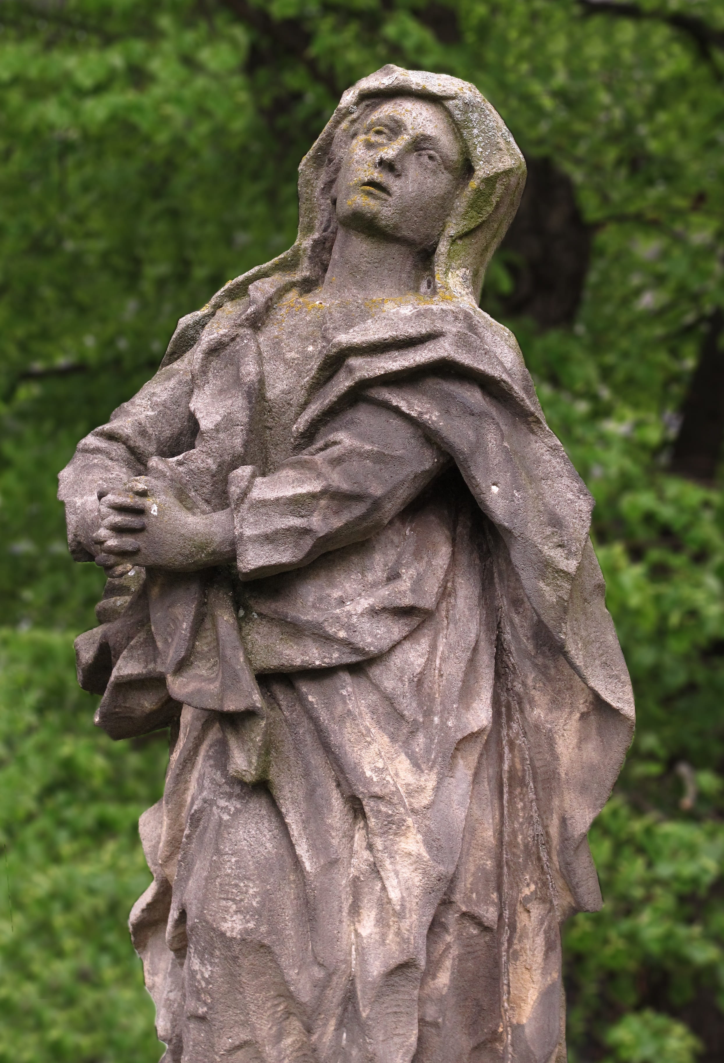 creativity, sad, carving - craft product, craft, focus on foreground, art, stone figure, Madonna, outdoors, spirituality, christian, memorial, art and craft, Phone HD Wallpaper