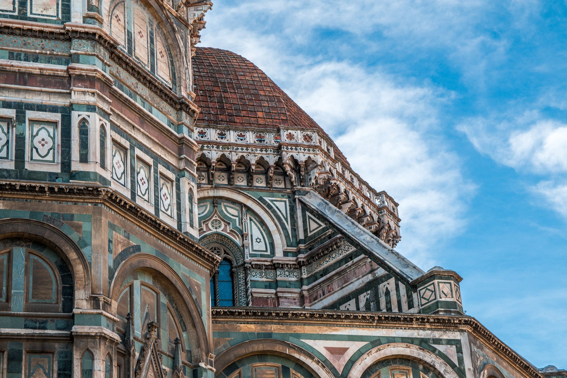 facade, concrete, cathedral of florence, brown, florence, cloud - sky, places of interest, church, city, tourism, gray, built structure, no people, travel, HD Wallpaper