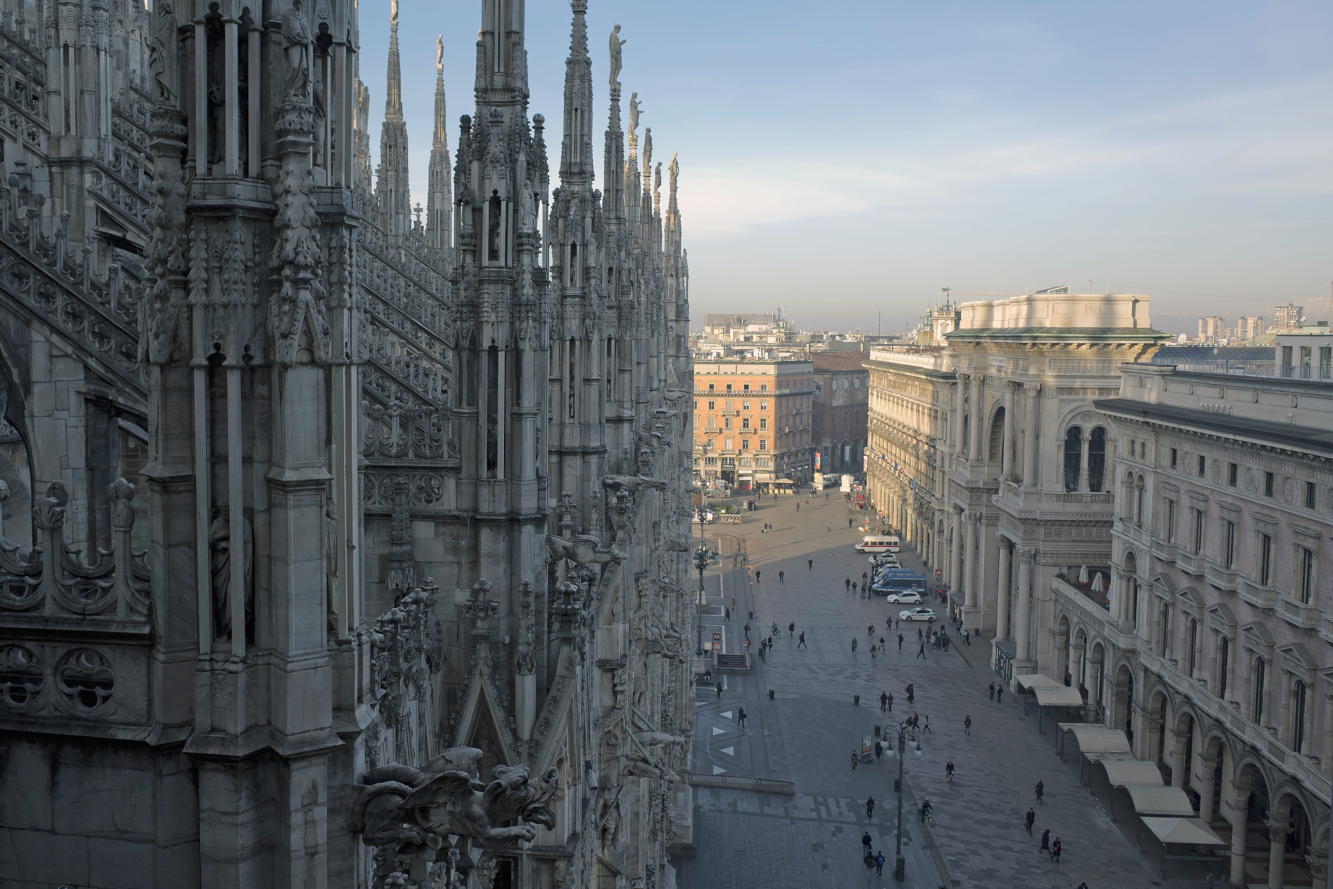 place of worship, history, gray, duomo, day, 4K, sky, morning, built structure, travel, outdoors, concrete, residential district, di, tourism, cityscape, HD Wallpaper