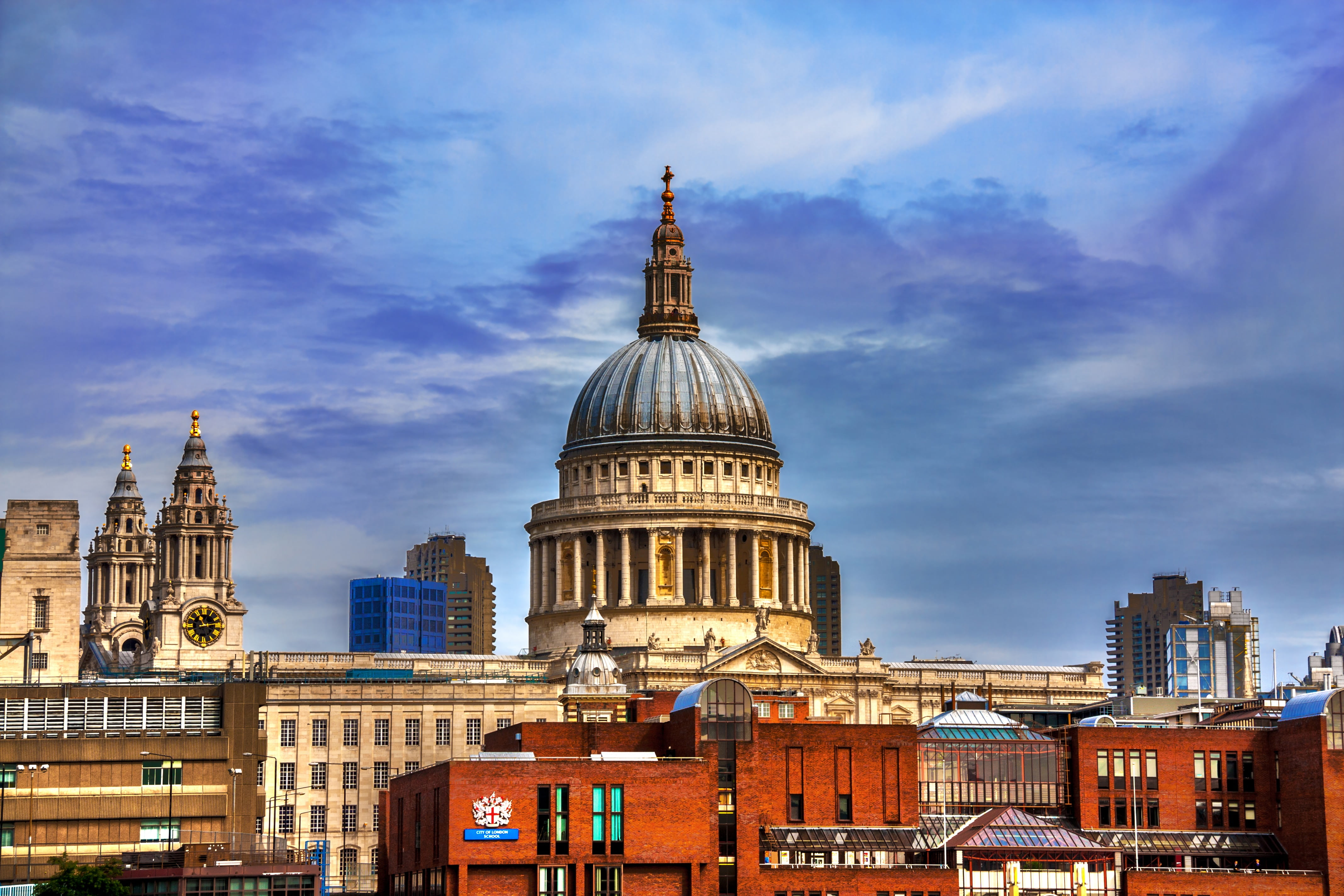 cathedral, 4K, places of interest, travel destinations, british, building exterior, england, cityscape, spire, saint paul cathedral, city, belief, english, HD Wallpaper