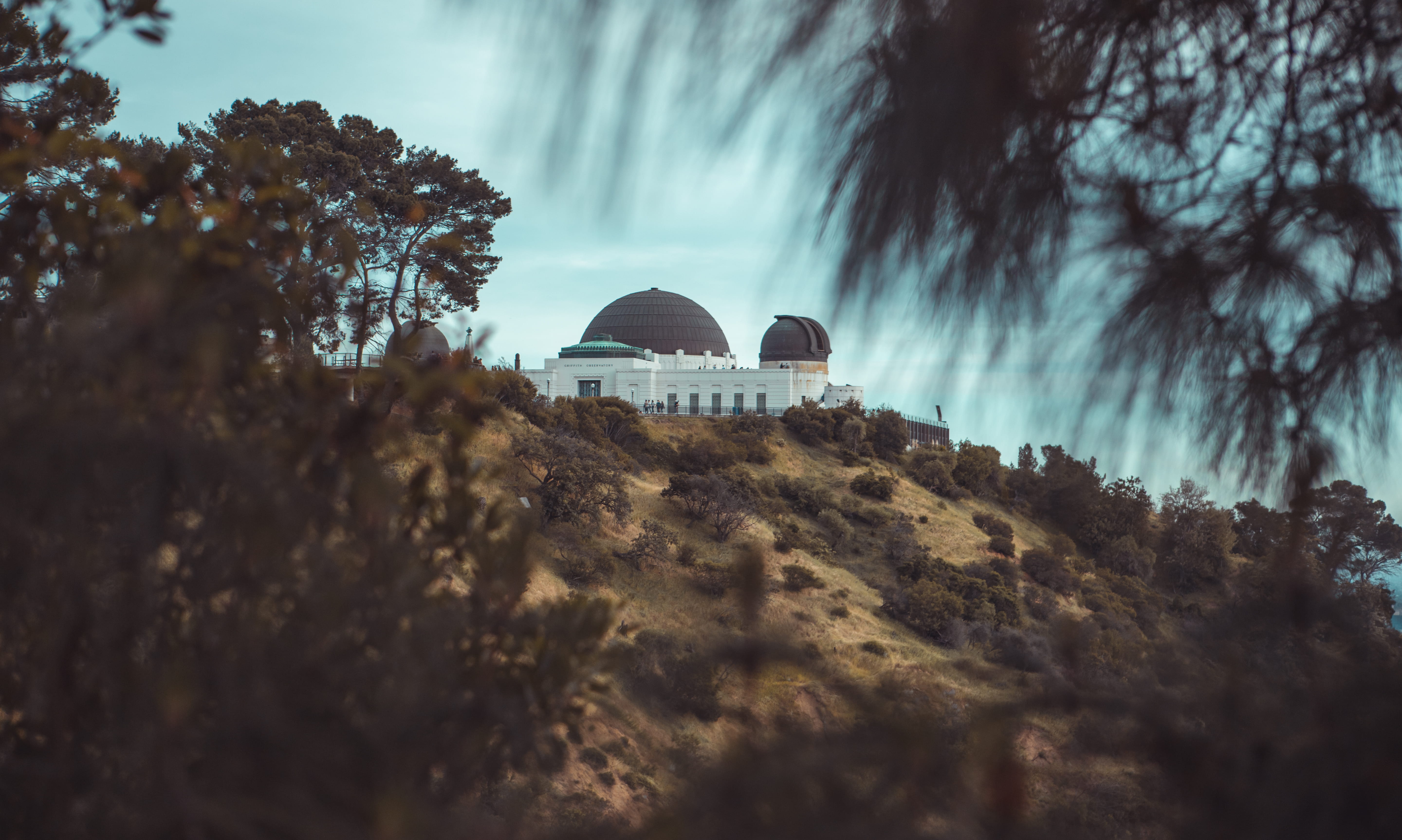 landscape, travel, spring time, california, griffith park conservatory, tranquil scene, urban, observatory, the past, sky, history, architecture, animal, HD Wallpaper