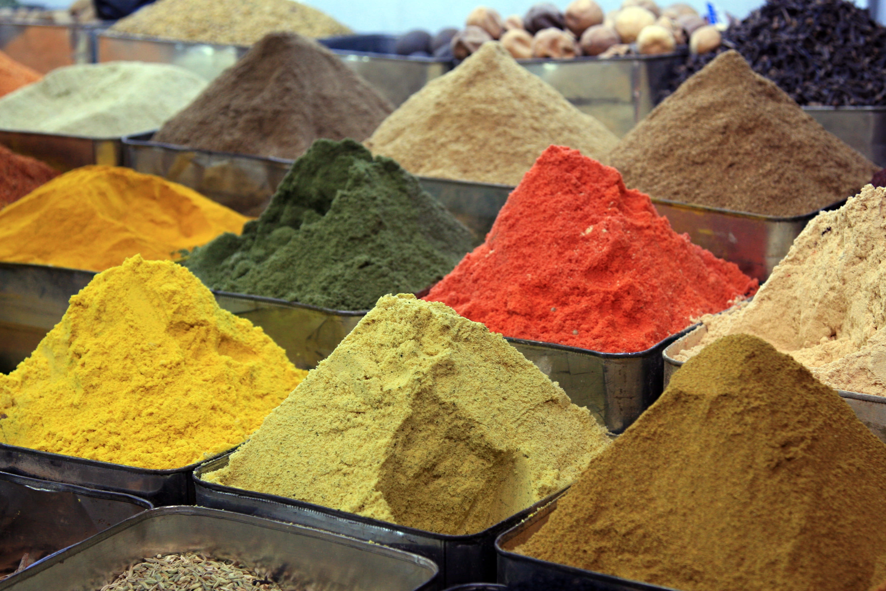 herb, for sale, business, retail display, ground - culinary, damascus, damascus governorate, day, spice, 2K, side by side, market stall, no people, food, HD Wallpaper