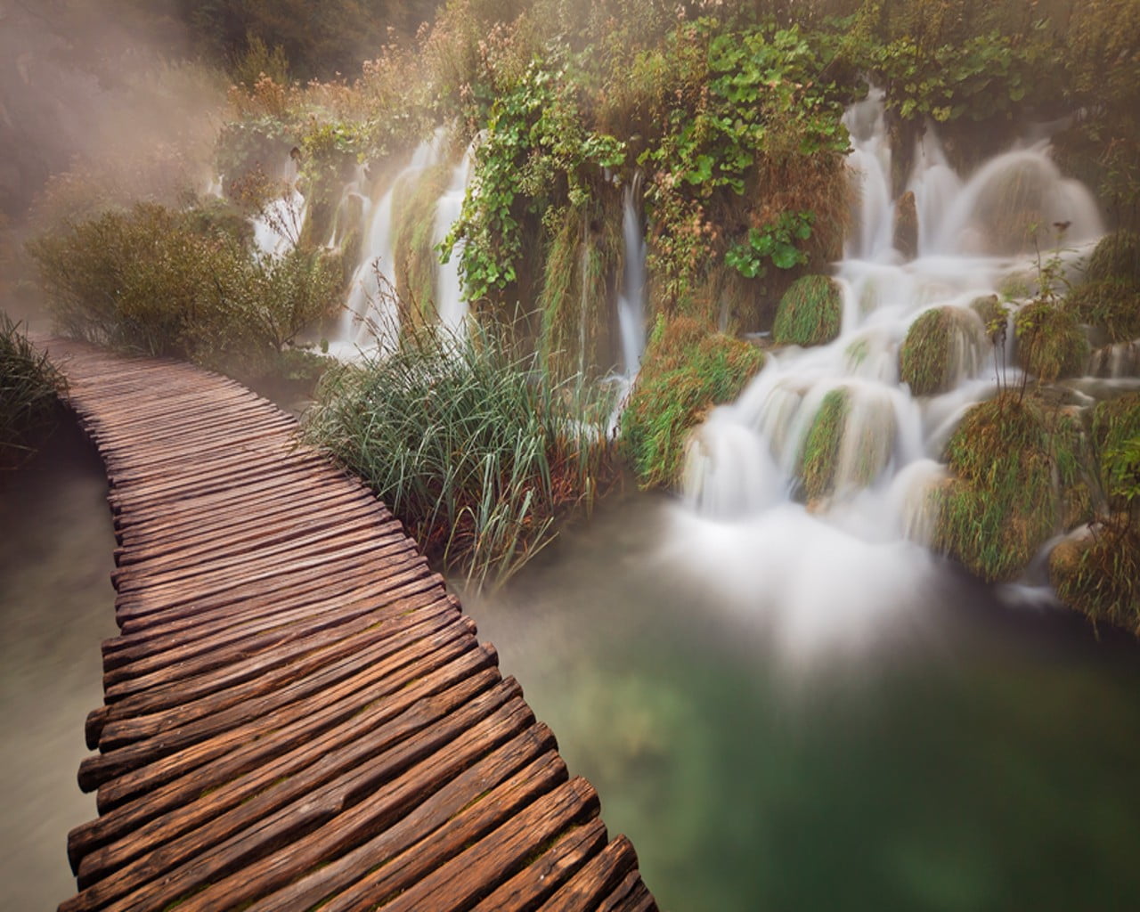 bridge, white, scenics - nature, beauty in nature, long exposure, land, 720P, floral, tranquility, forest, tree, no people, nature, solid, water, wood - material, HD Wallpaper