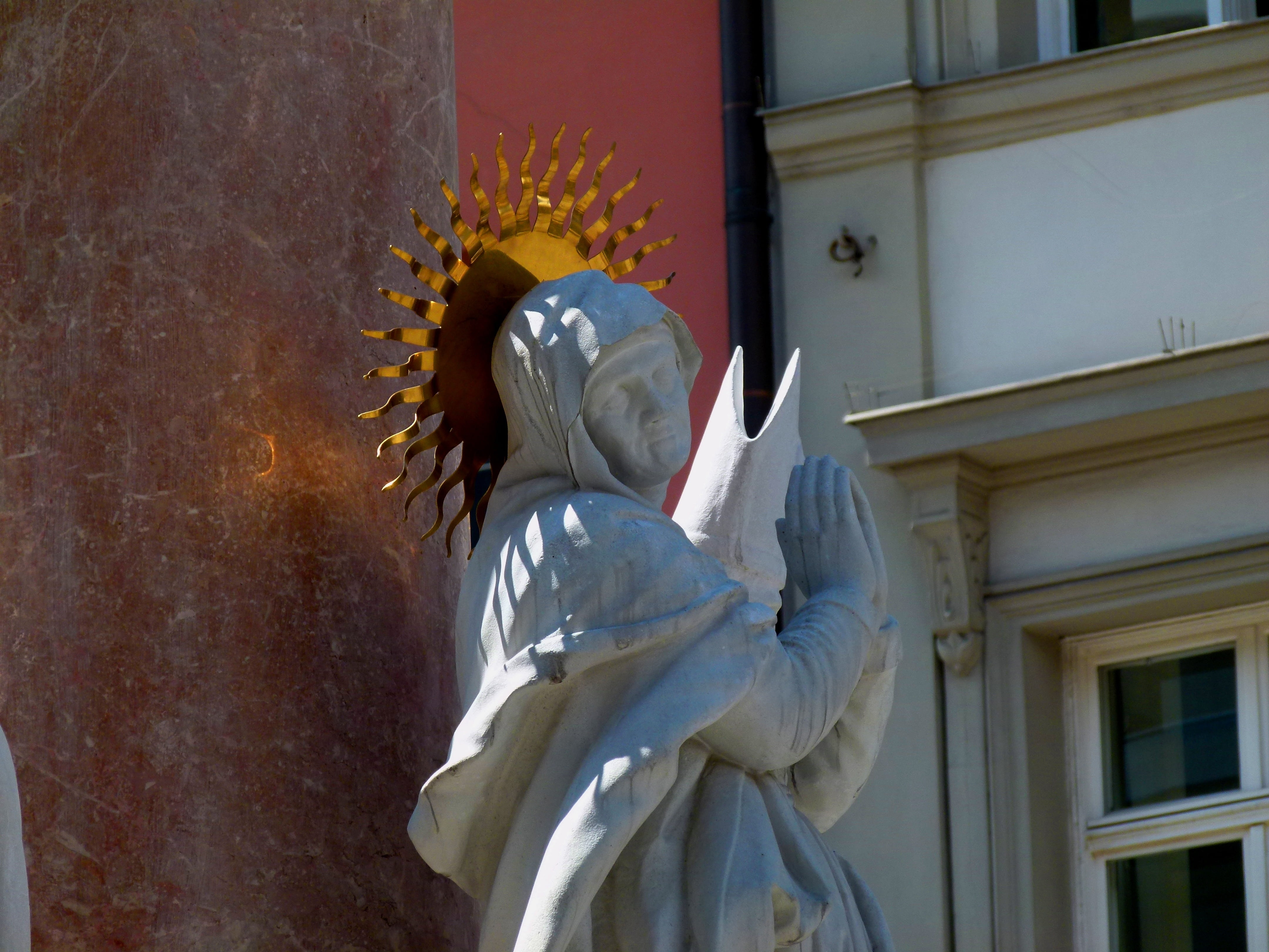 facade, romanesque church, monk, art and craft, bible, statue, human representation, holy, male likeness, building exterior, angel, religion, spirituality, HD Wallpaper