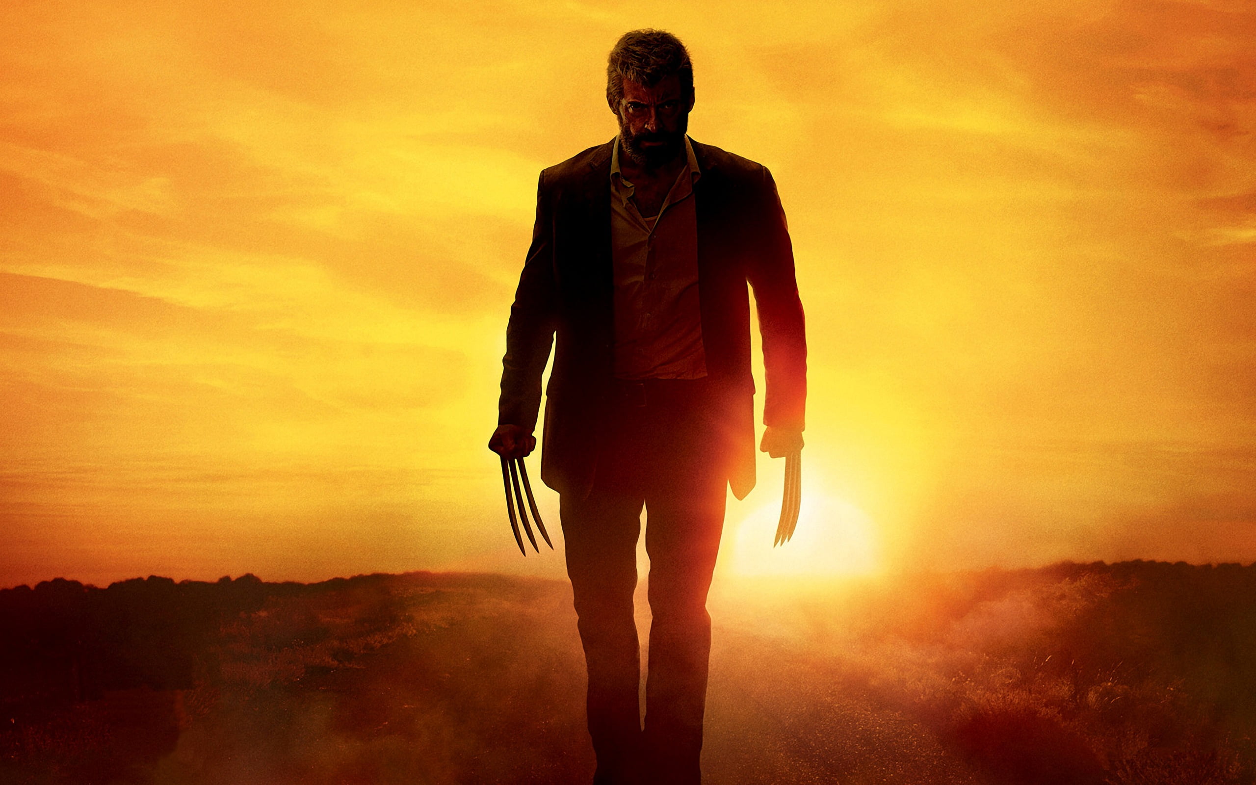 nature, silhouette, land, wolverine, one person, lifestyles, full length, three quarter length, orange color, standing, Movies, Hollywood Movies, beauty in nature, HD Wallpaper