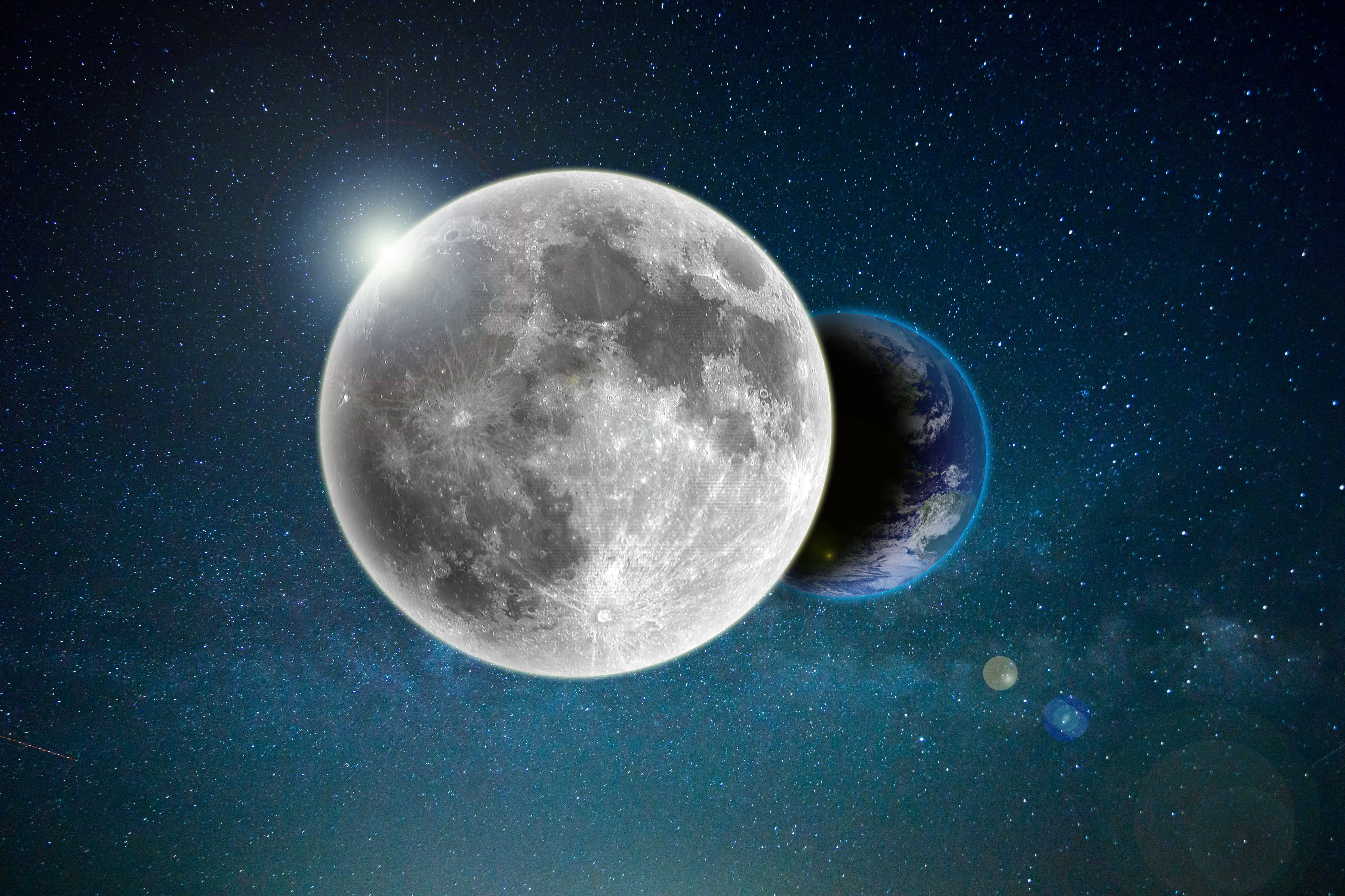 no people, space exploration, night, milky Way, planet - Space, blue planet, moon Surface, star, star Field, nature, earth, constellation, sky, eclipse, HD Wallpaper