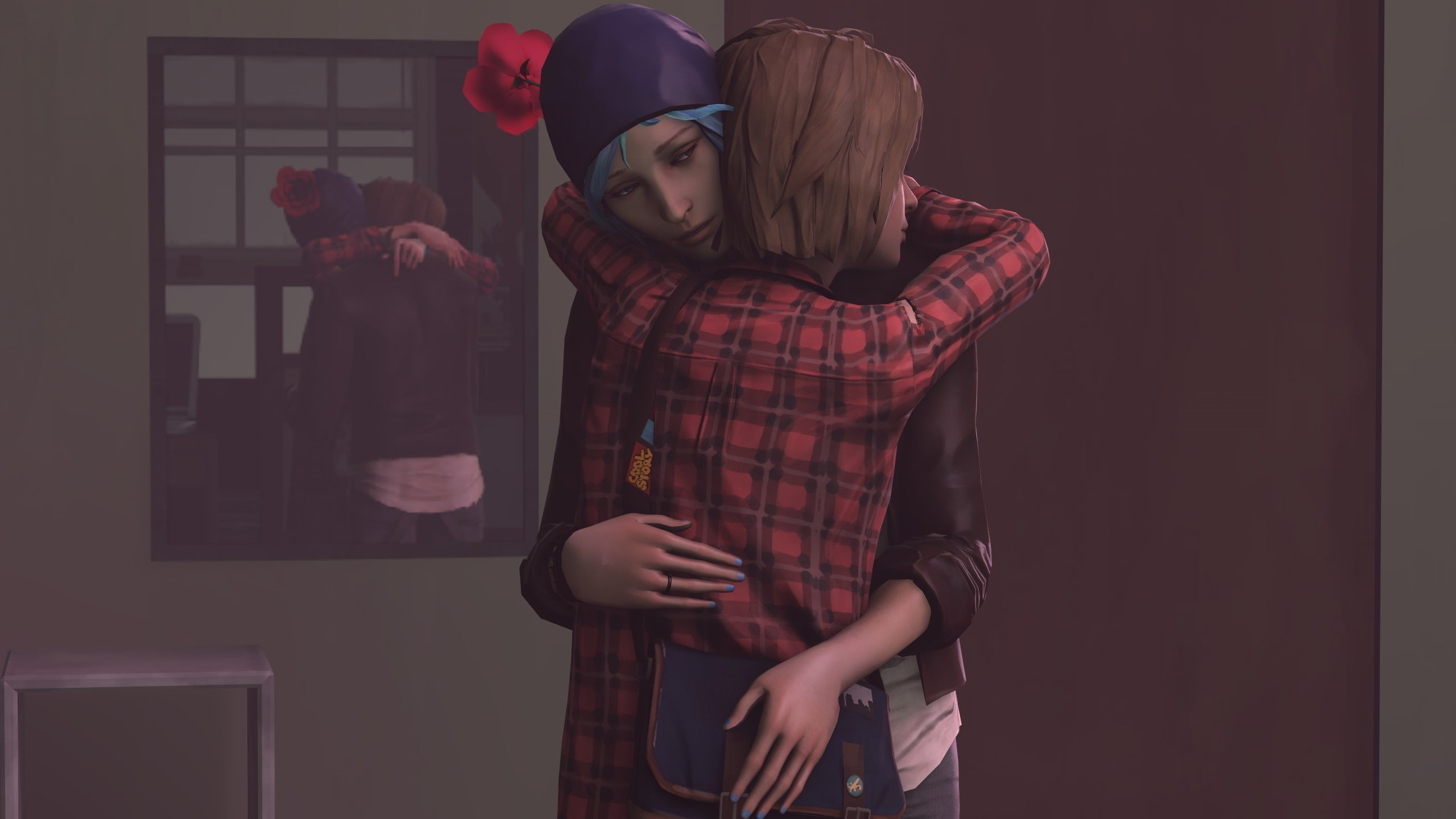 Max Caulfield, leisure activity, checked pattern, women, standing, clothing, Chloe Price, young adult, teenager, looking at camera, contemplation, couple - relationship, HD Wallpaper