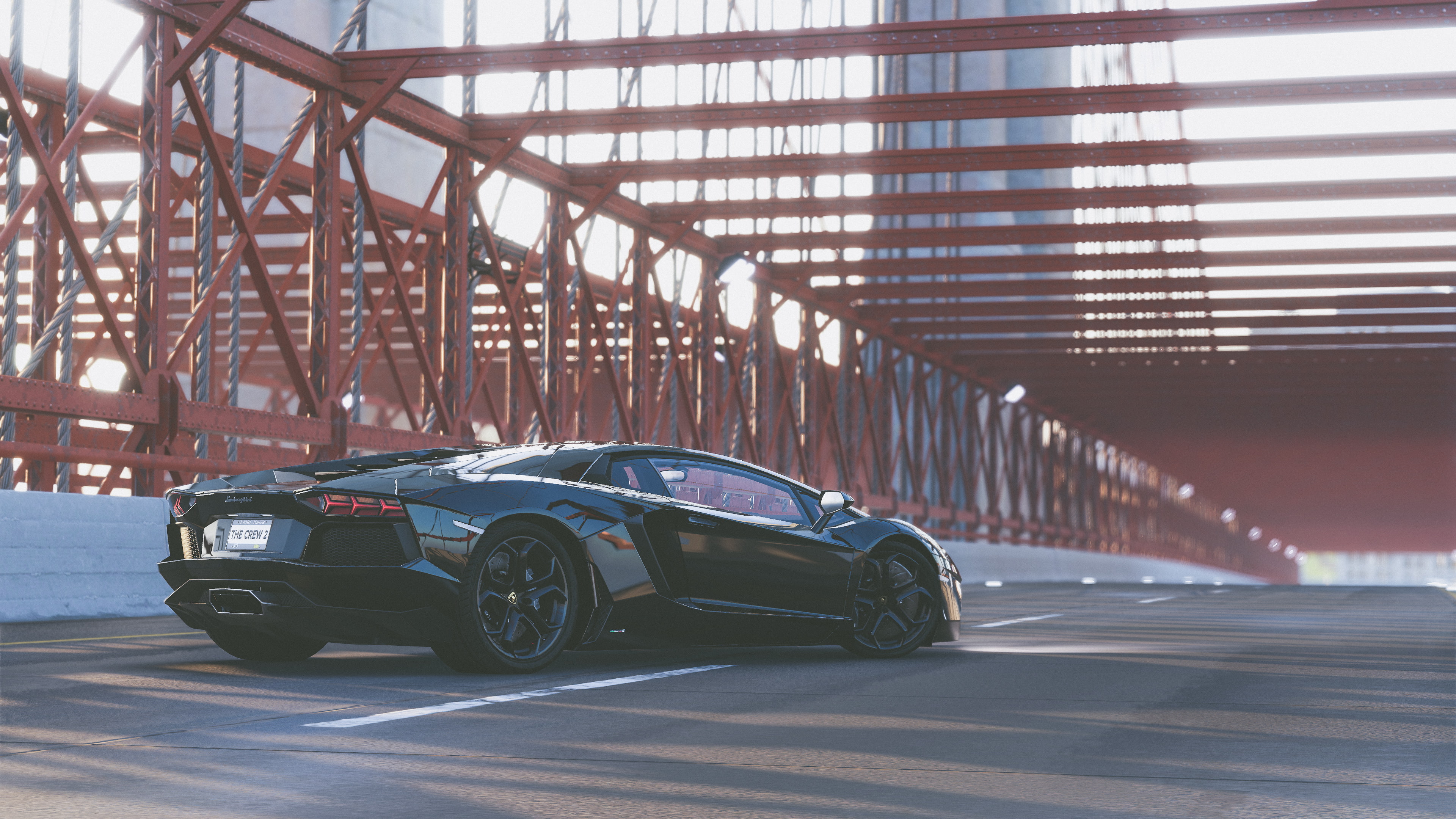 lamborghini aventador, connection, the crew, motion, sunlight, day, nature, architecture, games, road, transportation, land vehicle, no people, outdoors, HD Wallpaper