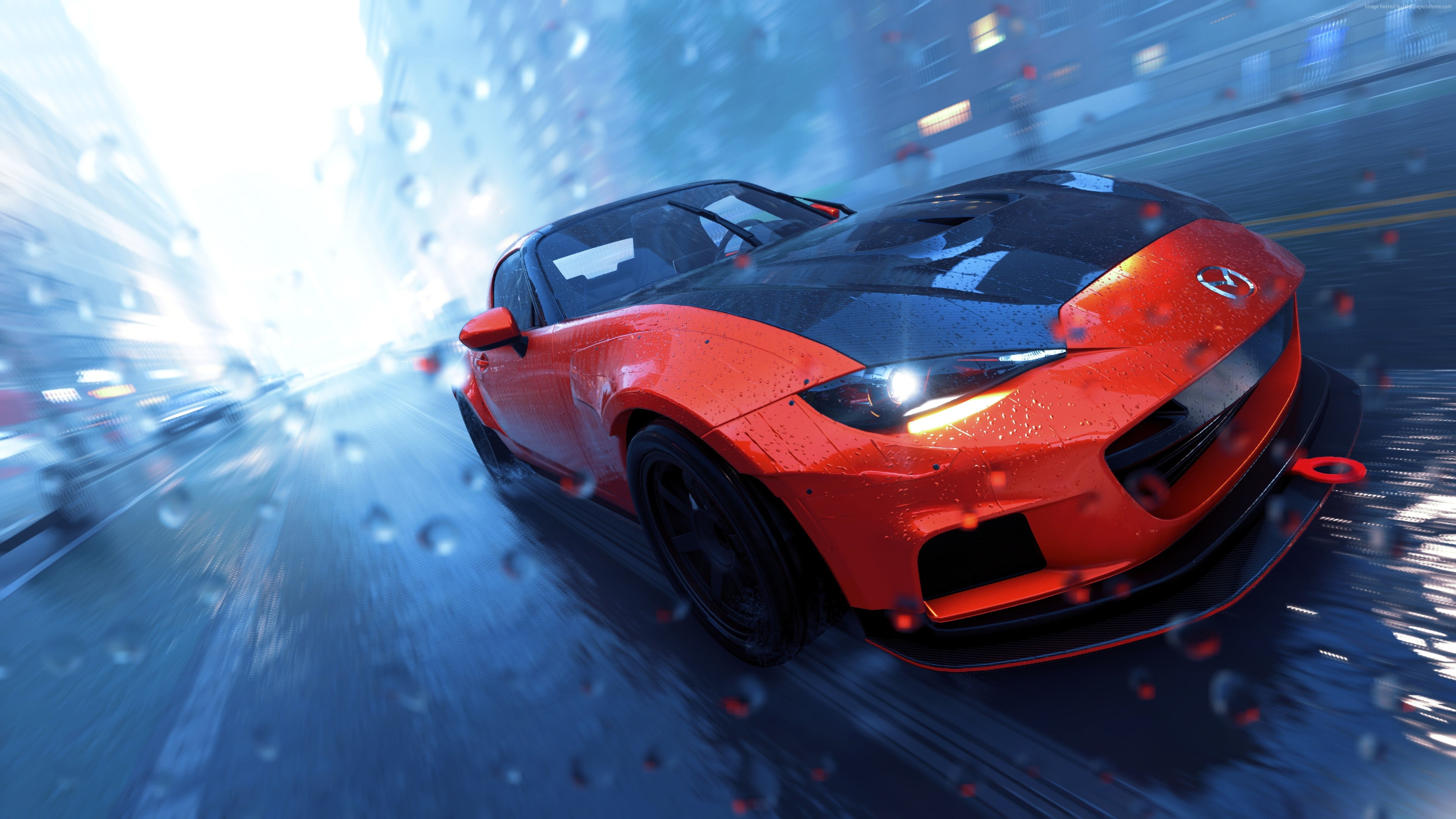 road, city, traffic, motor vehicle, transportation, The Crew 2, mode of transportation, 4K, car, 4K, land vehicle, wet, toy, architecture, poster, racecar, HD Wallpaper