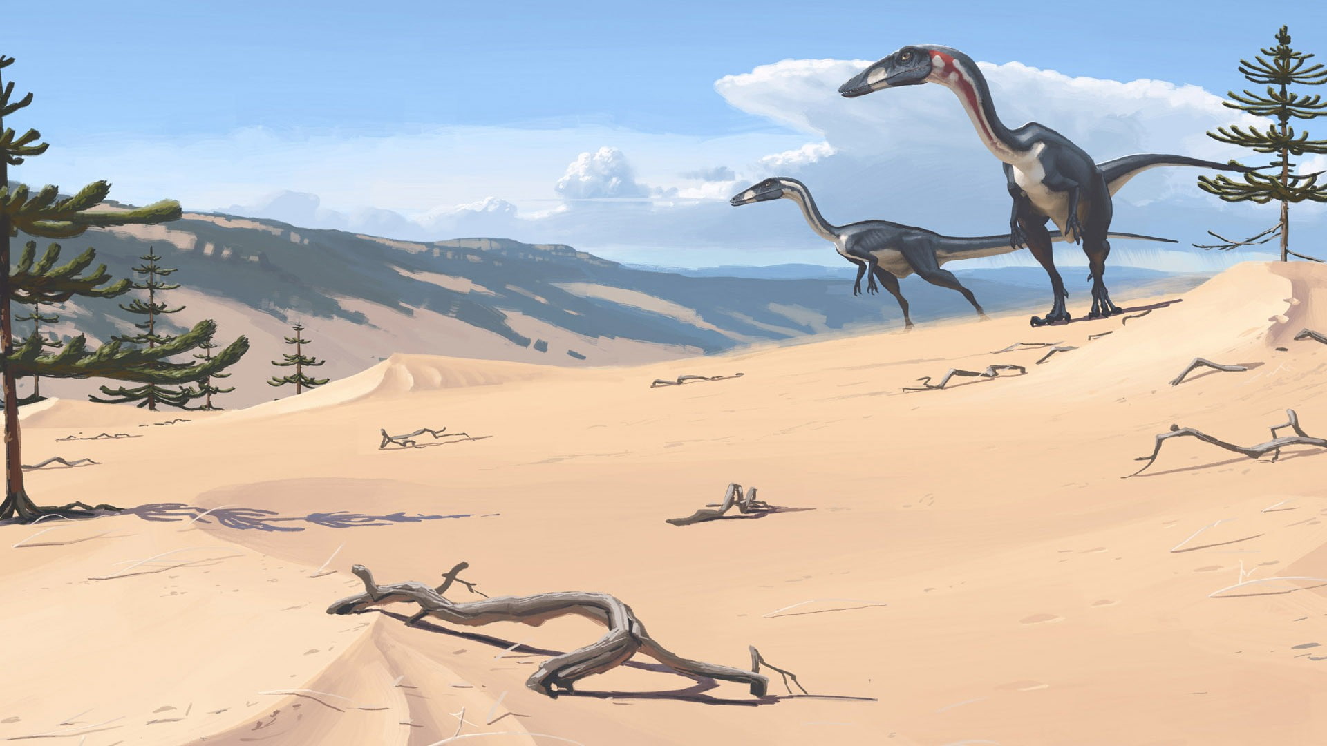1080P, Simon Stålenhag, dinosaurs, HD Wallpaper