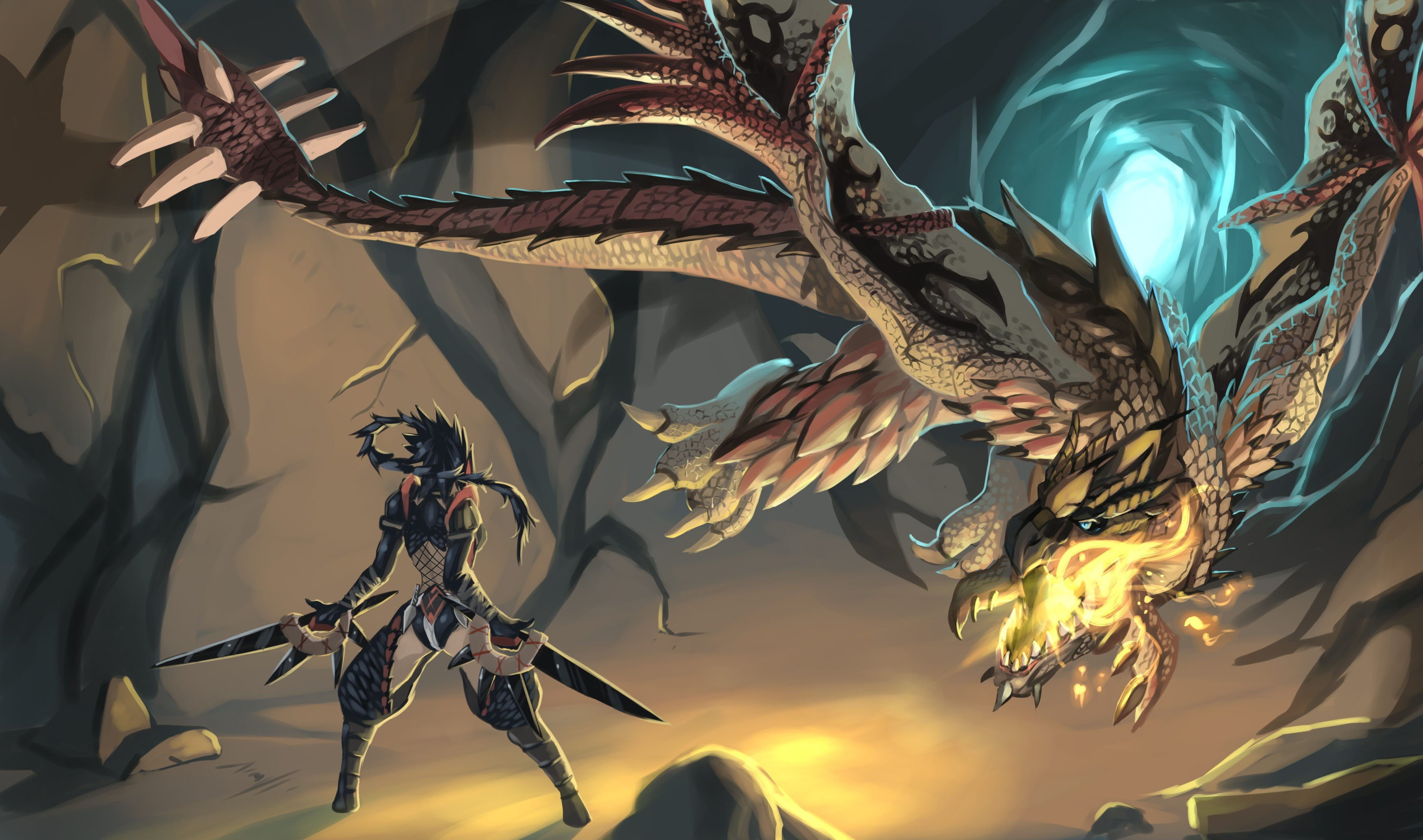 2K, Rathalos, dragon, Monster Hunter, HD Wallpaper