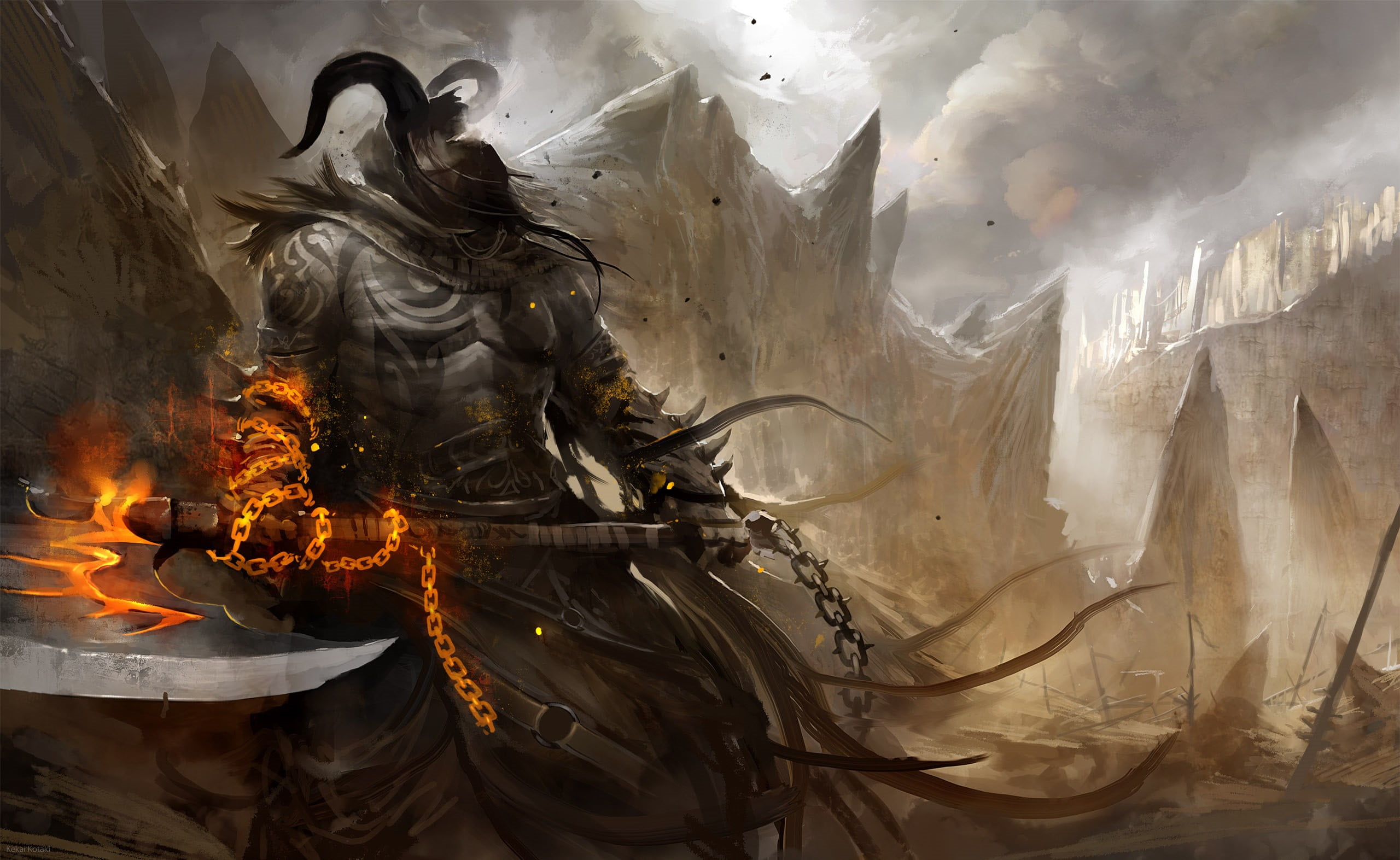 burning, Guild Wars 2, no people, religion, smoke, heat - temperature, fire - natural phenomenon, environment, fantasy art, motion, day, untitled, nature, HD Wallpaper
