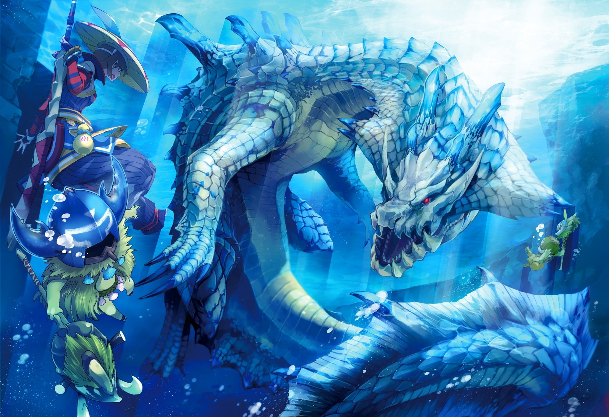 Lagiacrus (Monster Hunter), Video Game, Water, Creature, 1080P, Monster Hunter, HD Wallpaper