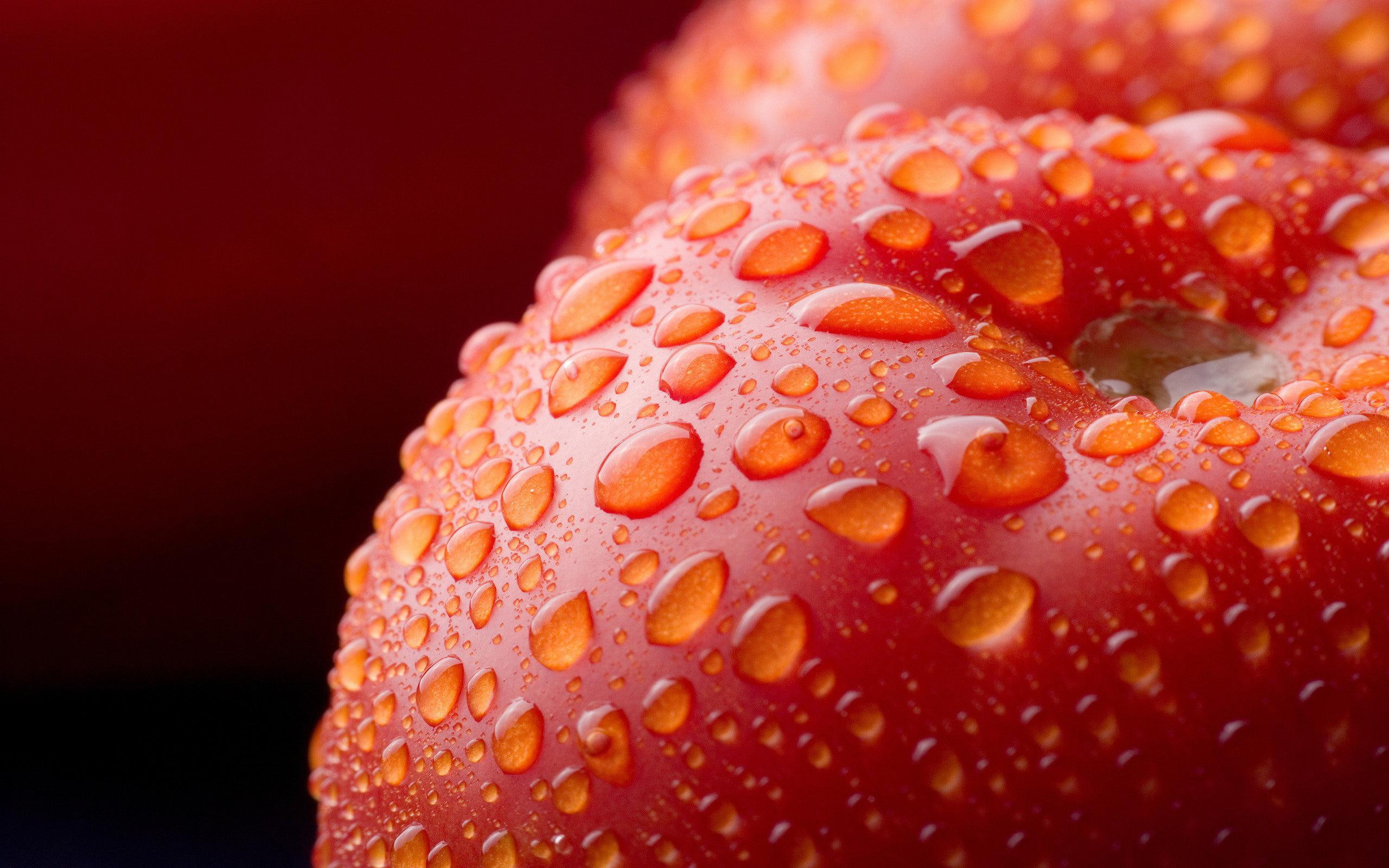 high, fruits, quality, covered, picture, 2K, apple, drops, HD Wallpaper