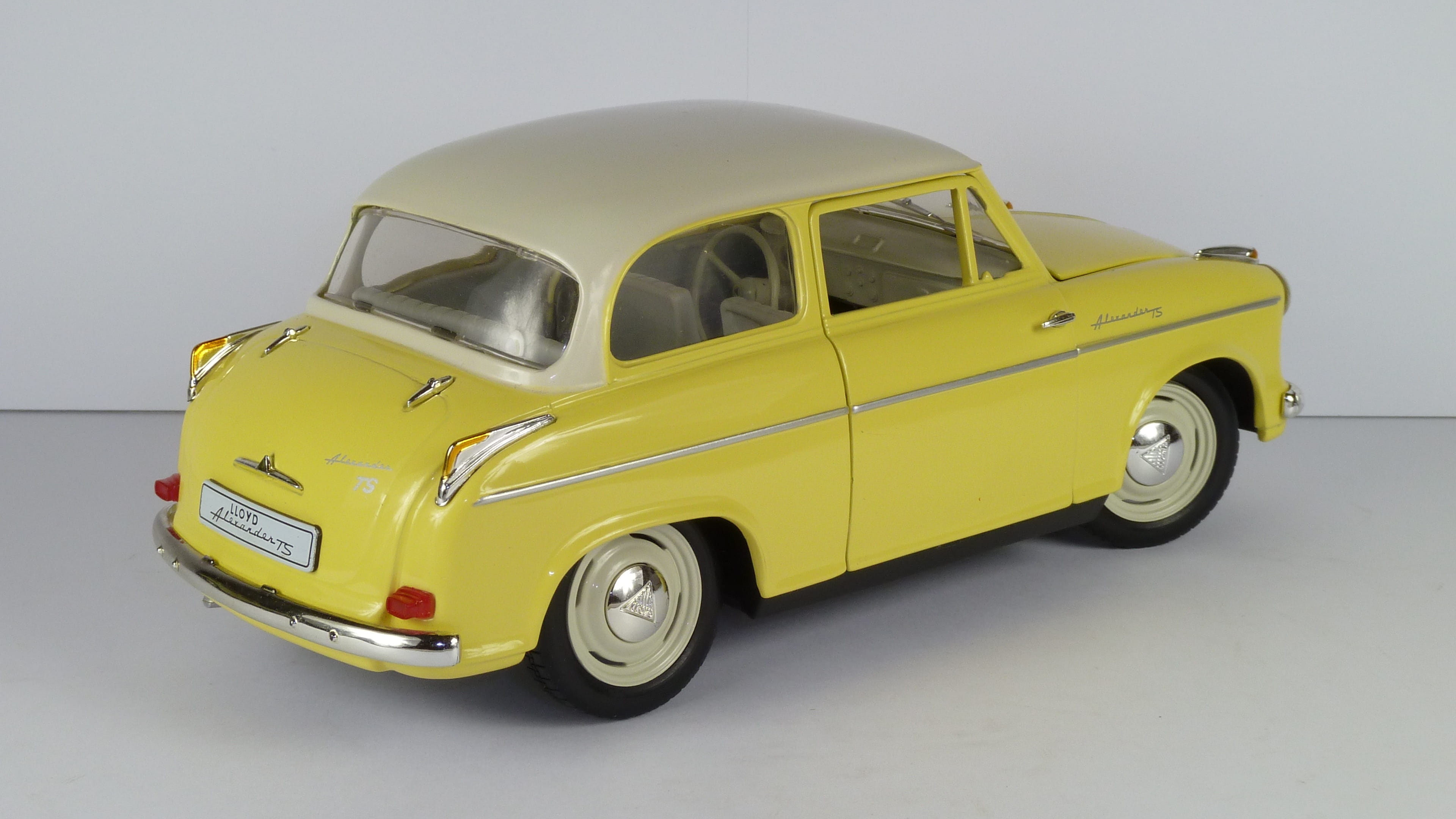 studio shot, stationary, no people, single object, white background, 1957, cut out, transportation, side view, yellow, retro styled, small, model car, indoors, HD Wallpaper