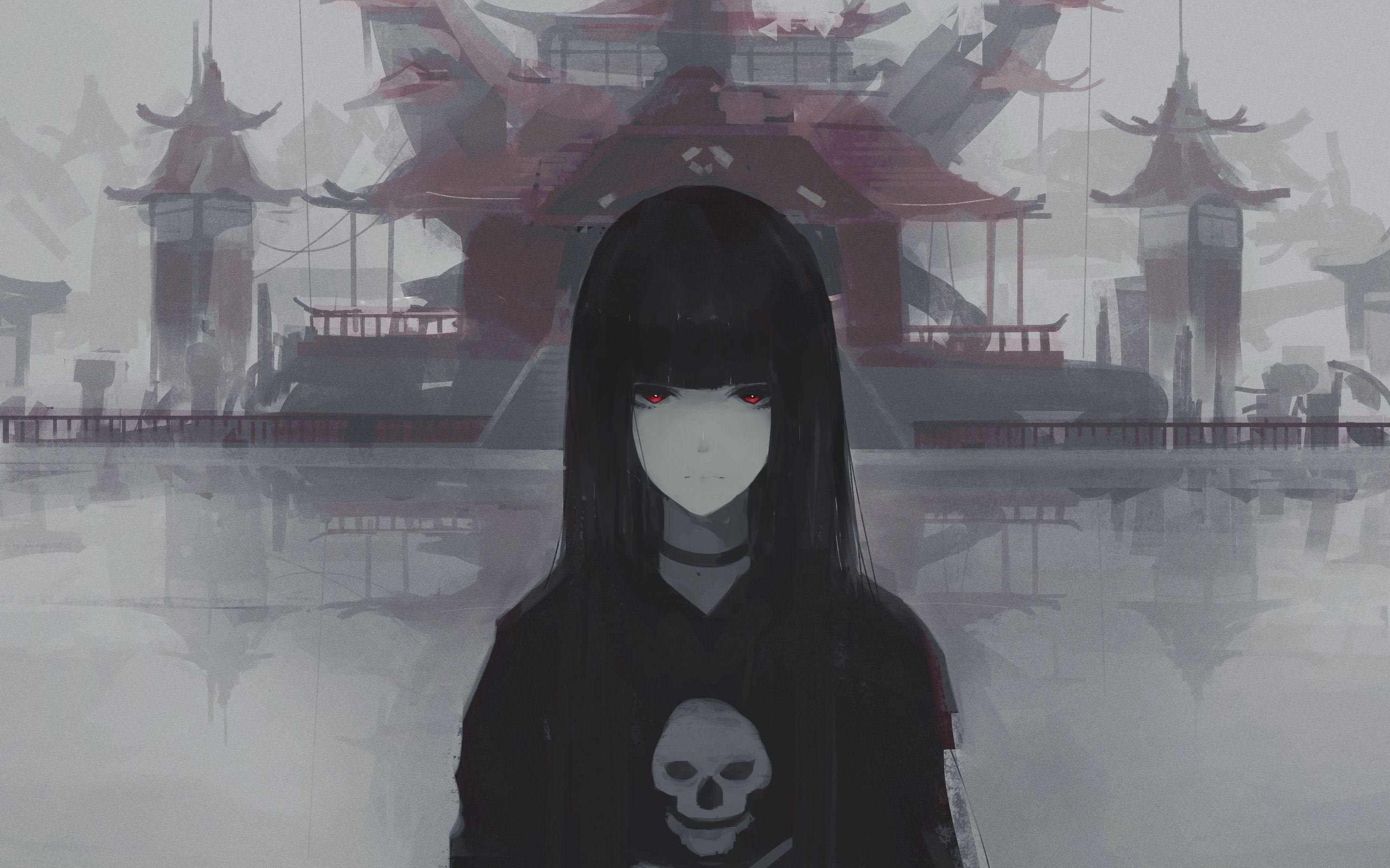 obscured face, young adult, skull, red eyes, real people, lifestyles, representation, architecture, disguise, human representation, leisure activity, building, HD Wallpaper