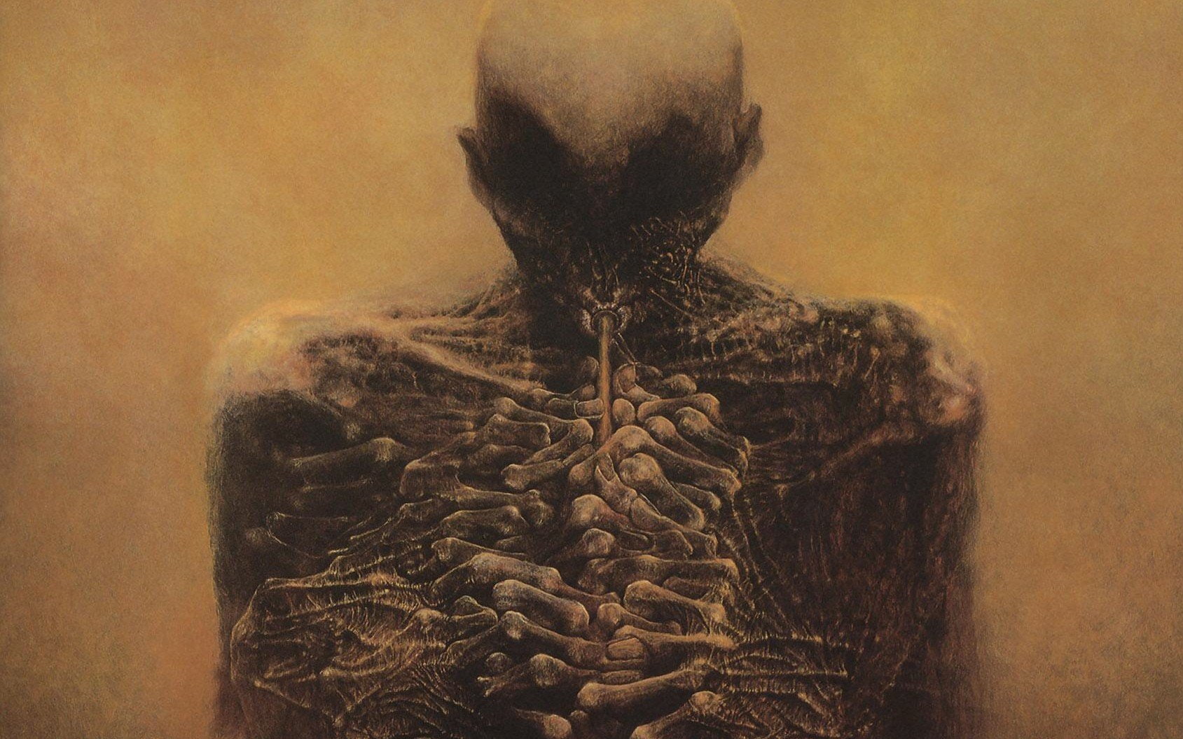 x, aw, cars, Traditional Artwork, skeleton, ski, art, 1689x1055 px, zdzis, artwork, mercedes, traditional, 720P, px, Zdzisław Beksiński, beksi, hd, HD Wallpaper
