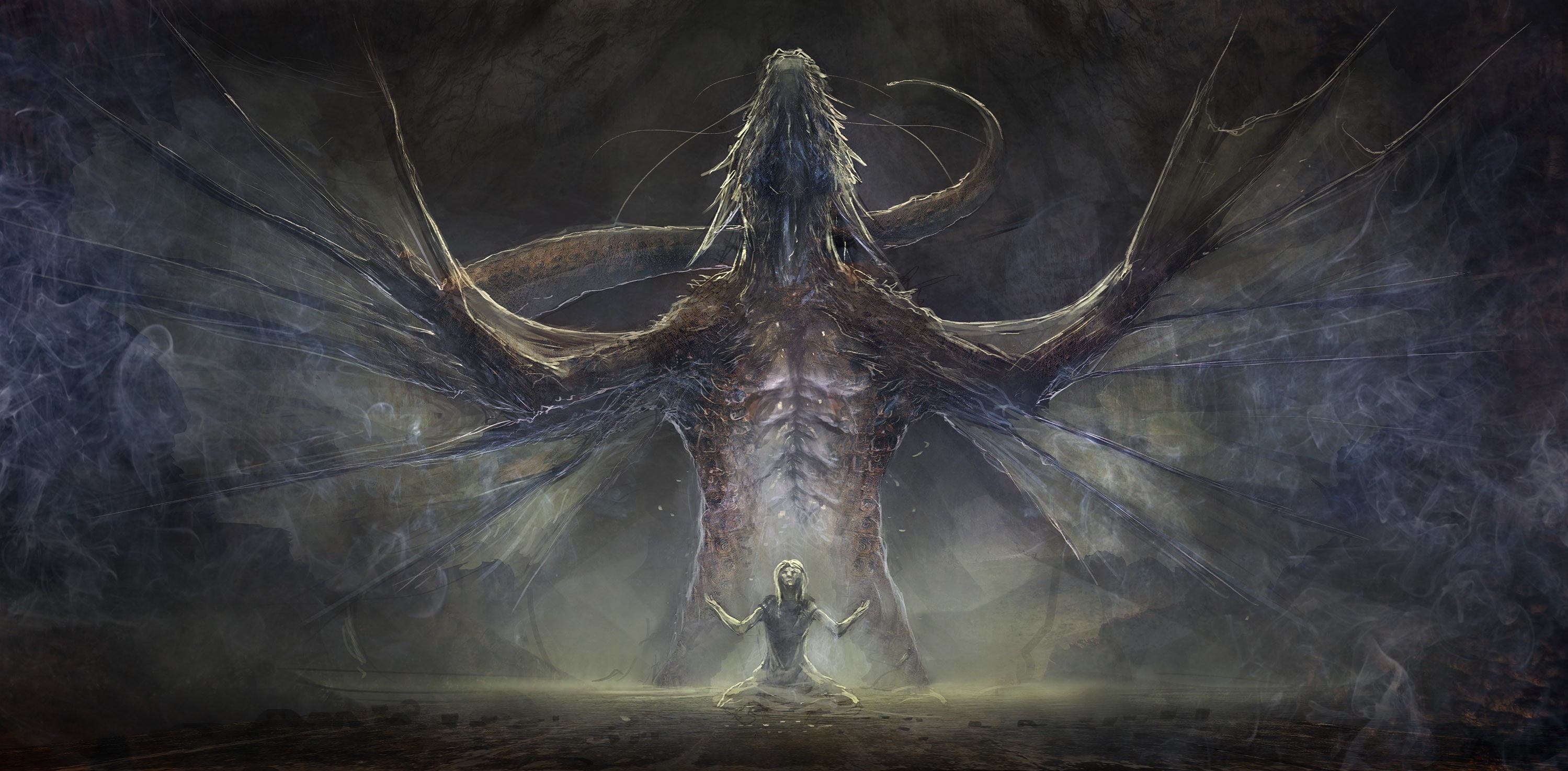 monster, fantasy, creature, 2K, HD Wallpaper