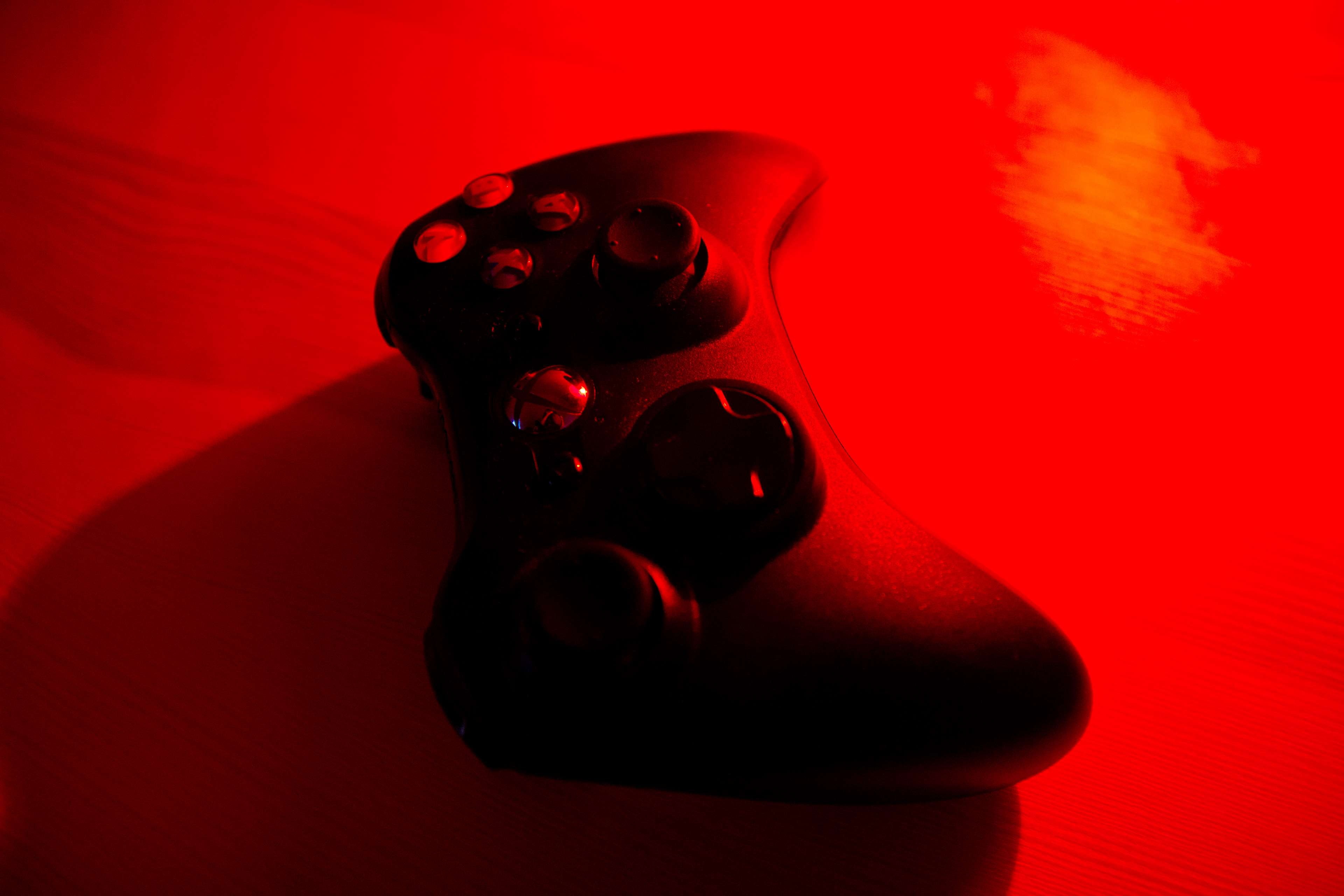 red, night, pad, gaming, xbox, 4K, games, controller, light, HD Wallpaper