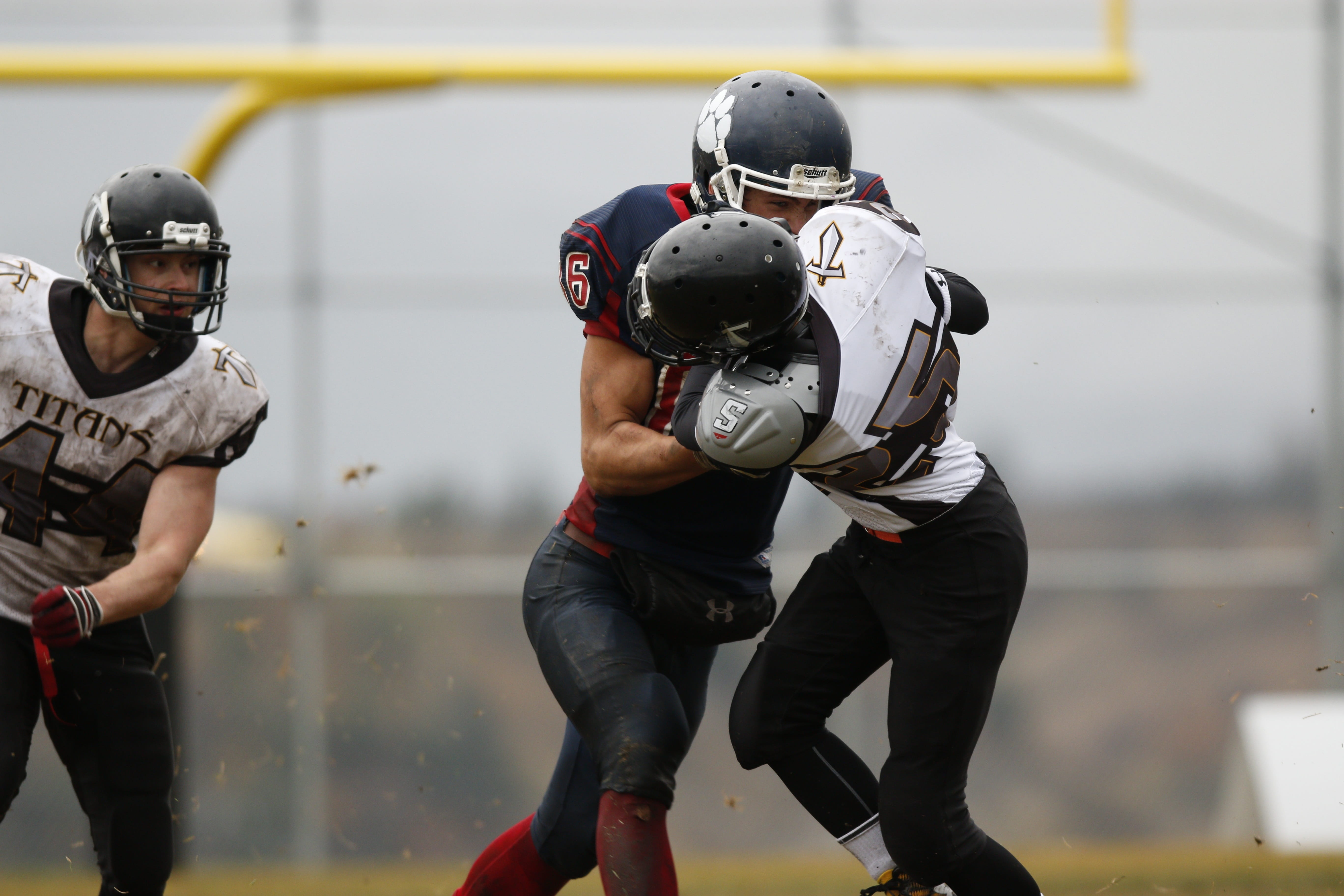defense, headwear, helmet, hitting, american football - sport, tackle, collision, competition, real people, physical, violence, people, football, tackling, HD Wallpaper