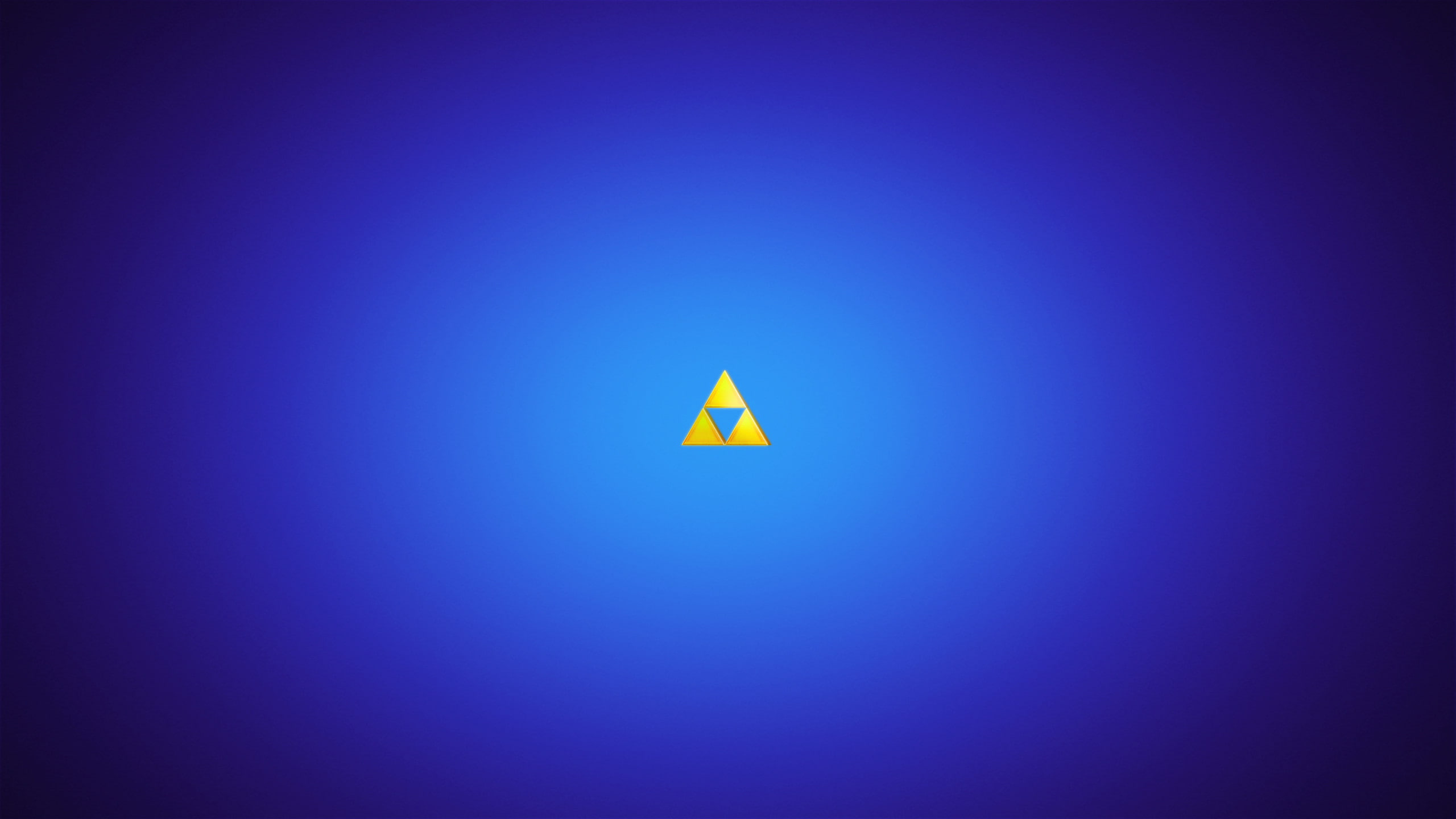 video games, 2K, minimal, blue, triforce, logo, hd, zelda, HD Wallpaper