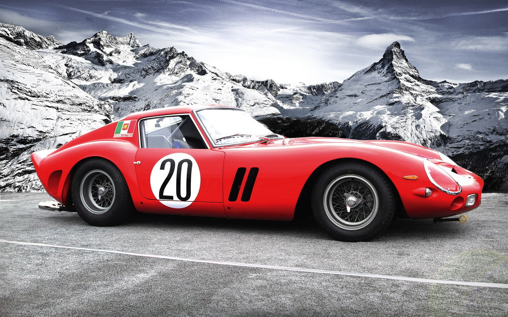 Mountains, Red, gto, Snow, 1080P, Classic, Ferrari, Car, HD Wallpaper