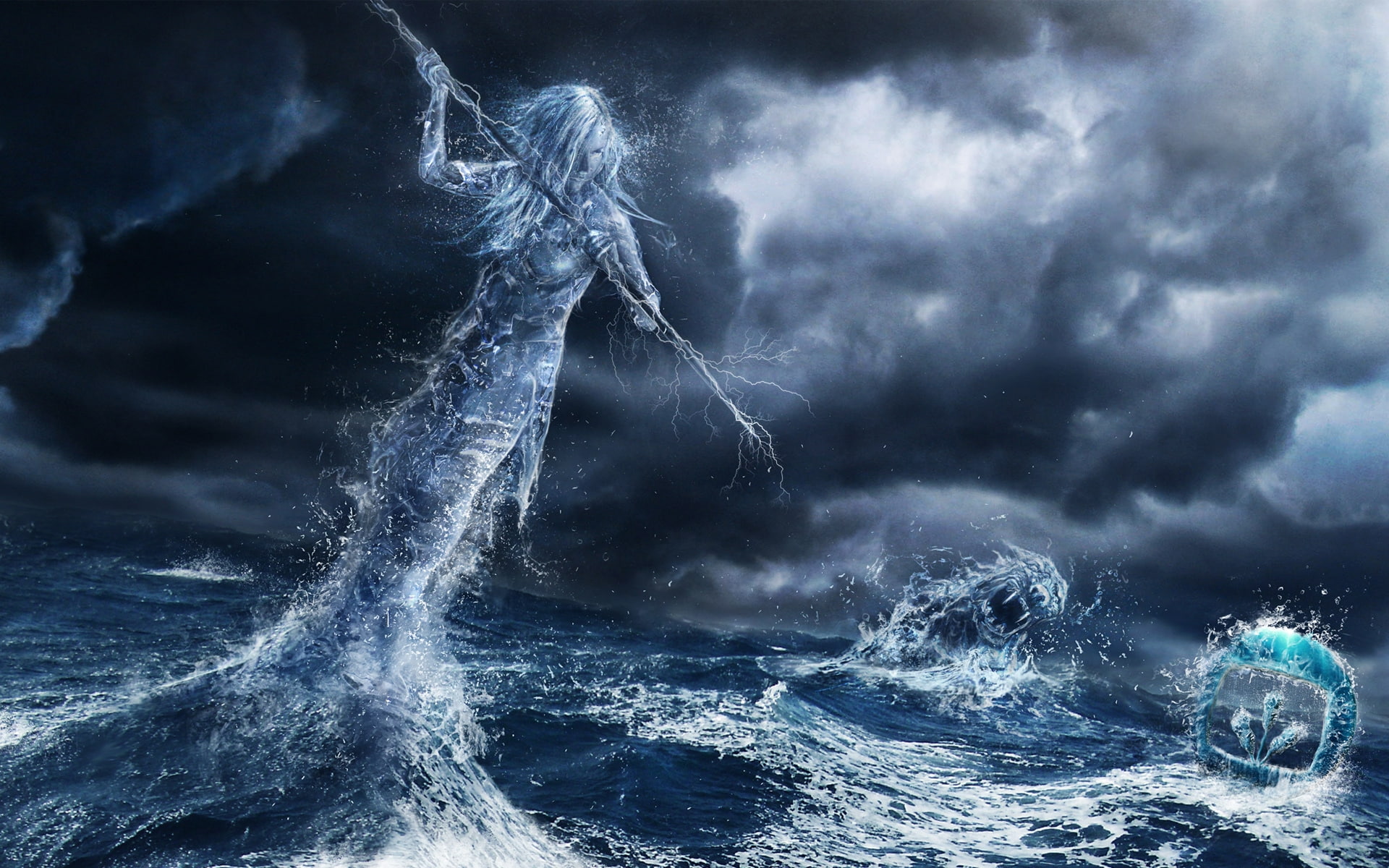 hero, sea, ocean, 1080P, monster, HD Wallpaper