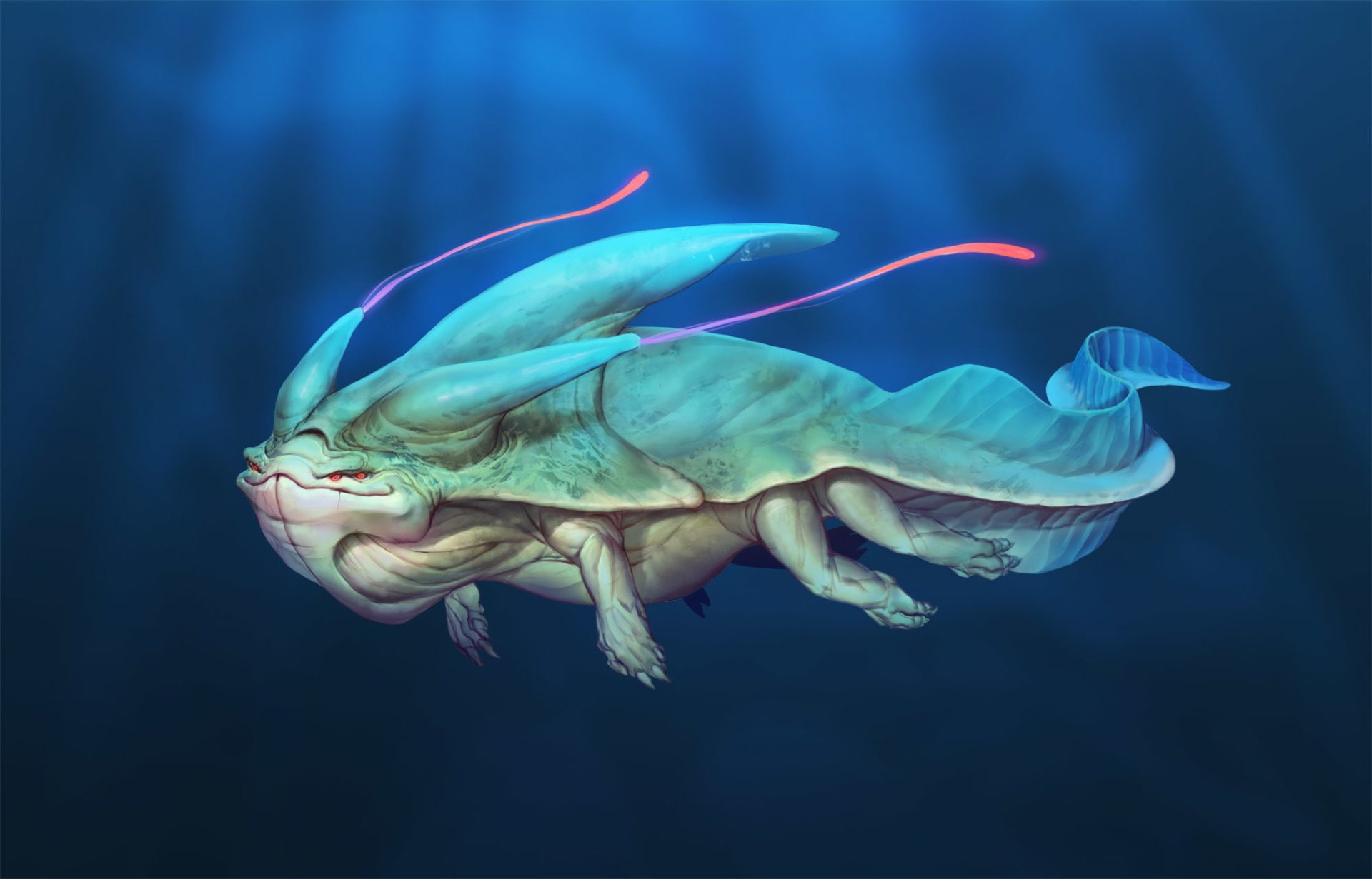 animal wildlife, no people, Creature, swimming, indoors, animal themes, nature, Underwater, close-up, Fantasy, marine, sea, 1080P, water, vertebrate, sea life, HD Wallpaper