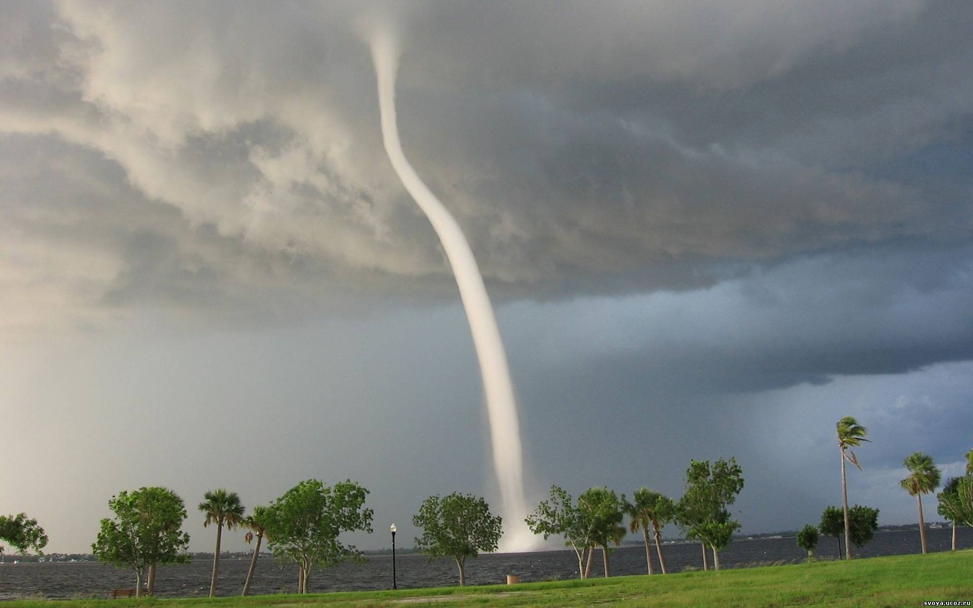 landscape, tornado, nature, sea, rain, 1080P, HD Wallpaper