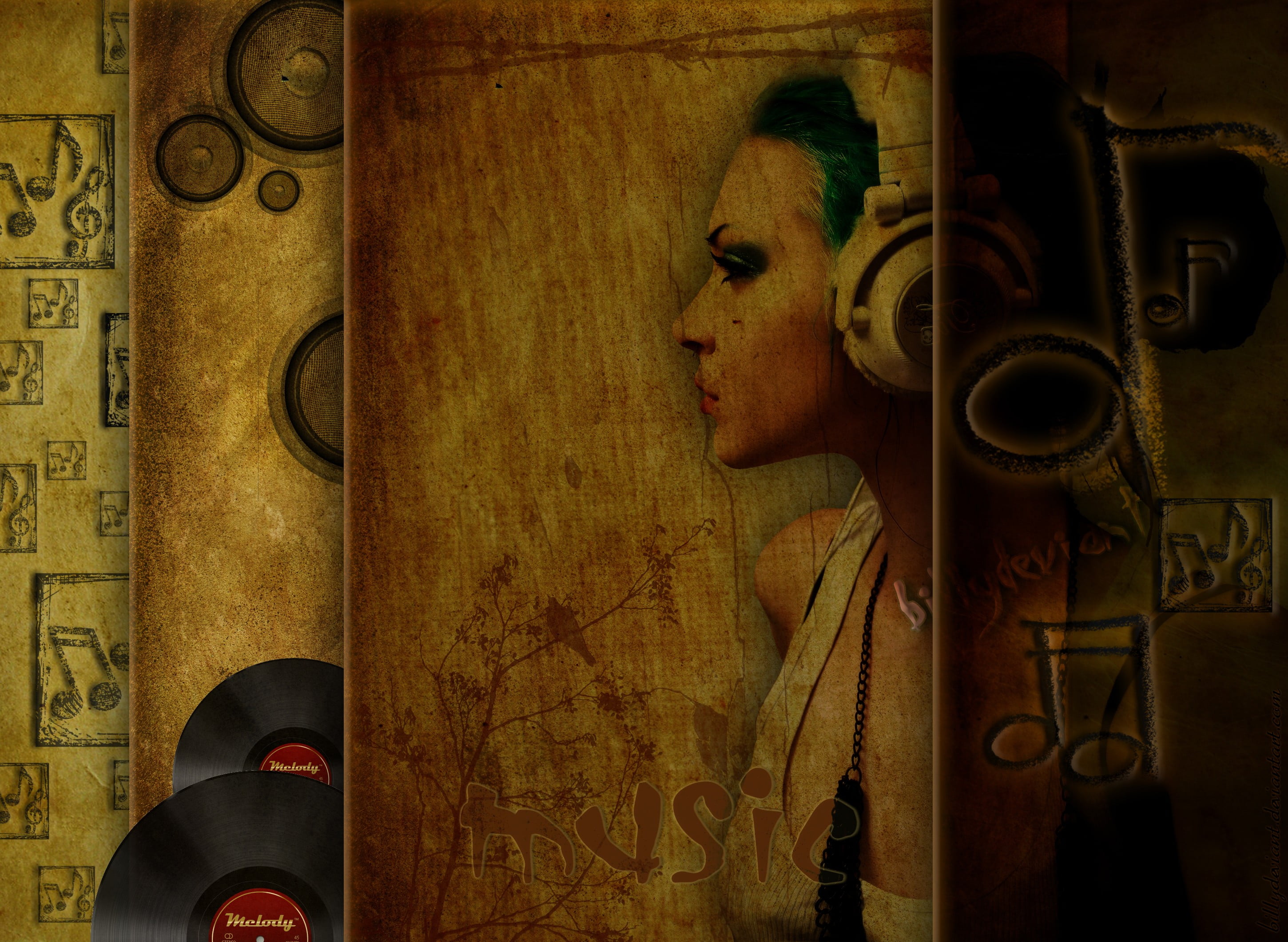 connection, wooden, indoors, profile view, young adult, women, technology, communication, headphones, human representation, decor, female likeness, hairstyle, HD Wallpaper