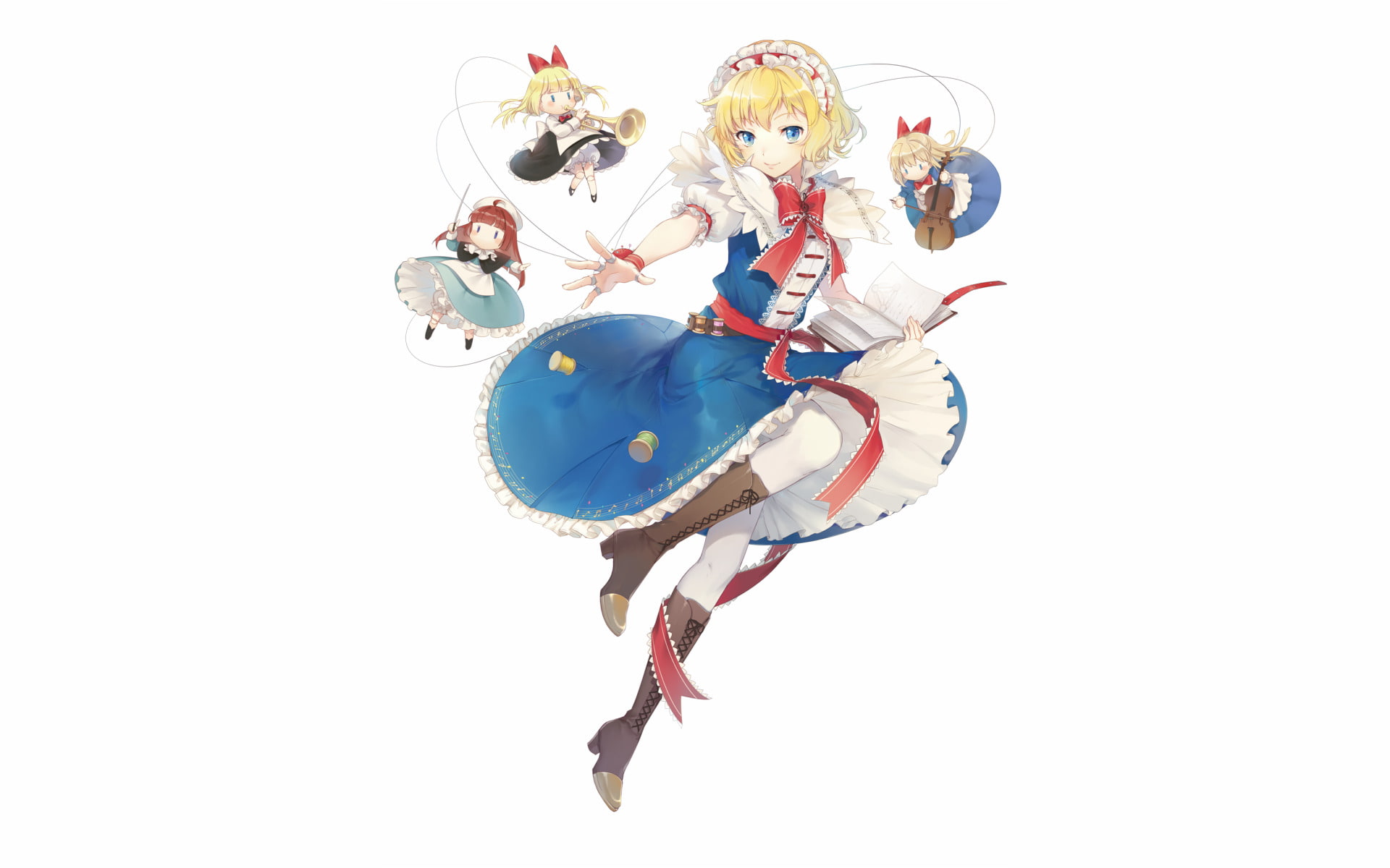 arts culture and entertainment, sombrero, full length, people, celebration, white background, indoors, Touhou, holiday, studio shot, multi colored, Anime, HD Wallpaper