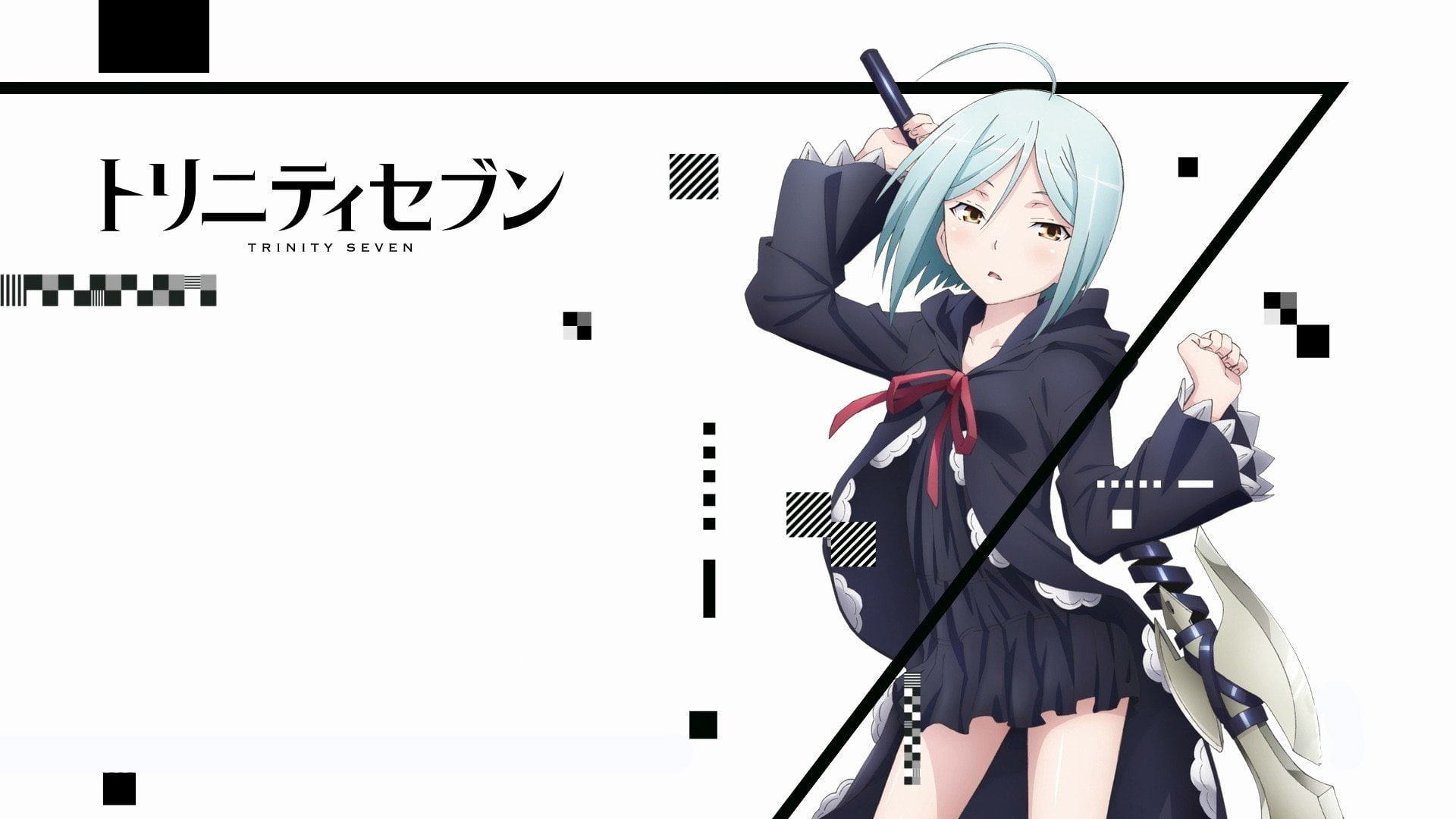 Weapon, Trinity Seven, Blue Hair, 1080P, Yellow Eyes, Girl, Anime, Arin Kannazuki, HD Wallpaper