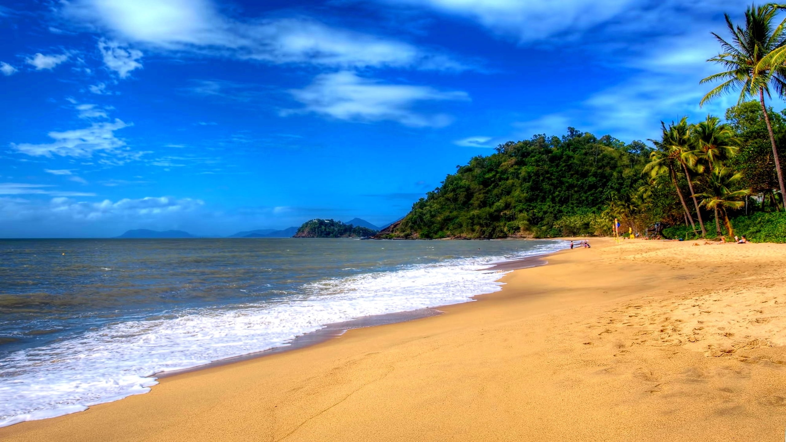 2K, desktop, background, beach, trinity, australia, HD Wallpaper