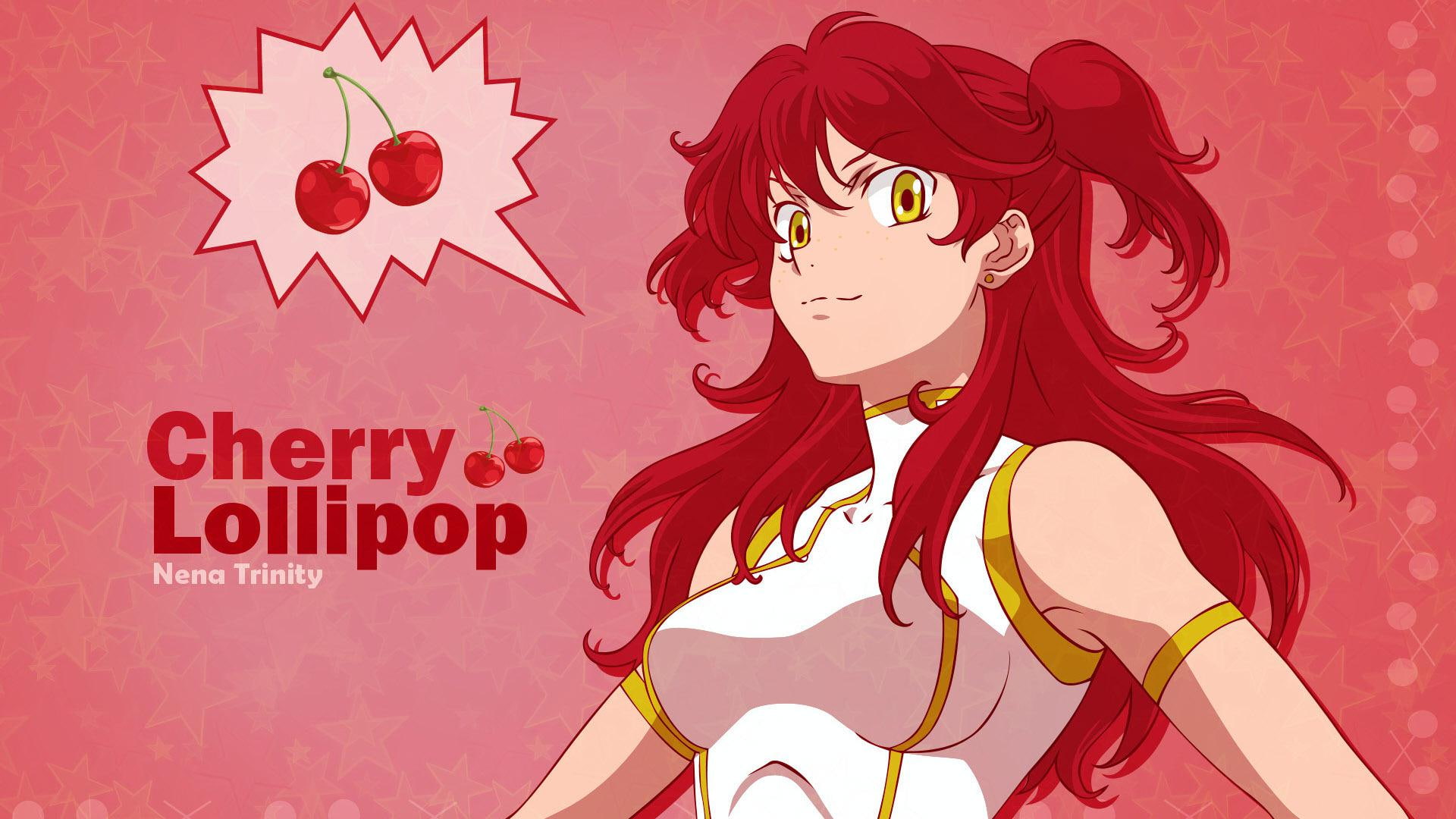 lollipop, nena trinity, gundam, mobile, anime, mobile suit gundam, cherry, suit, 1080P, 1920x1080, nena, trinity, HD Wallpaper