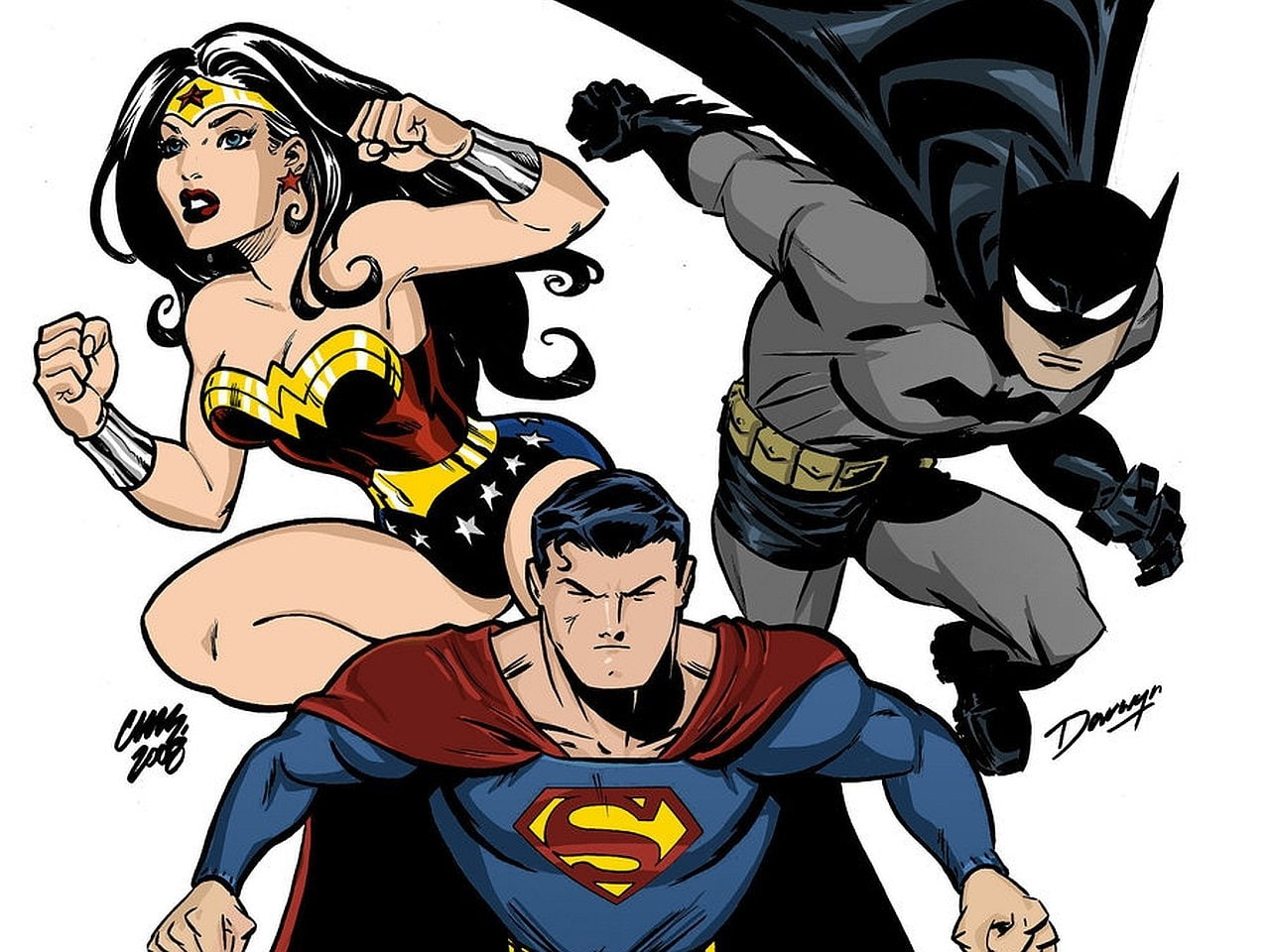 Wonder Woman, Superman, 720P, Comics, dC trinity, Batman, HD Wallpaper