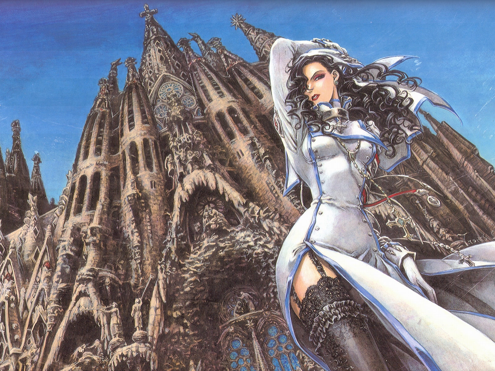 720P, trinity, brunettes, thigh, highs, blood, HD Wallpaper