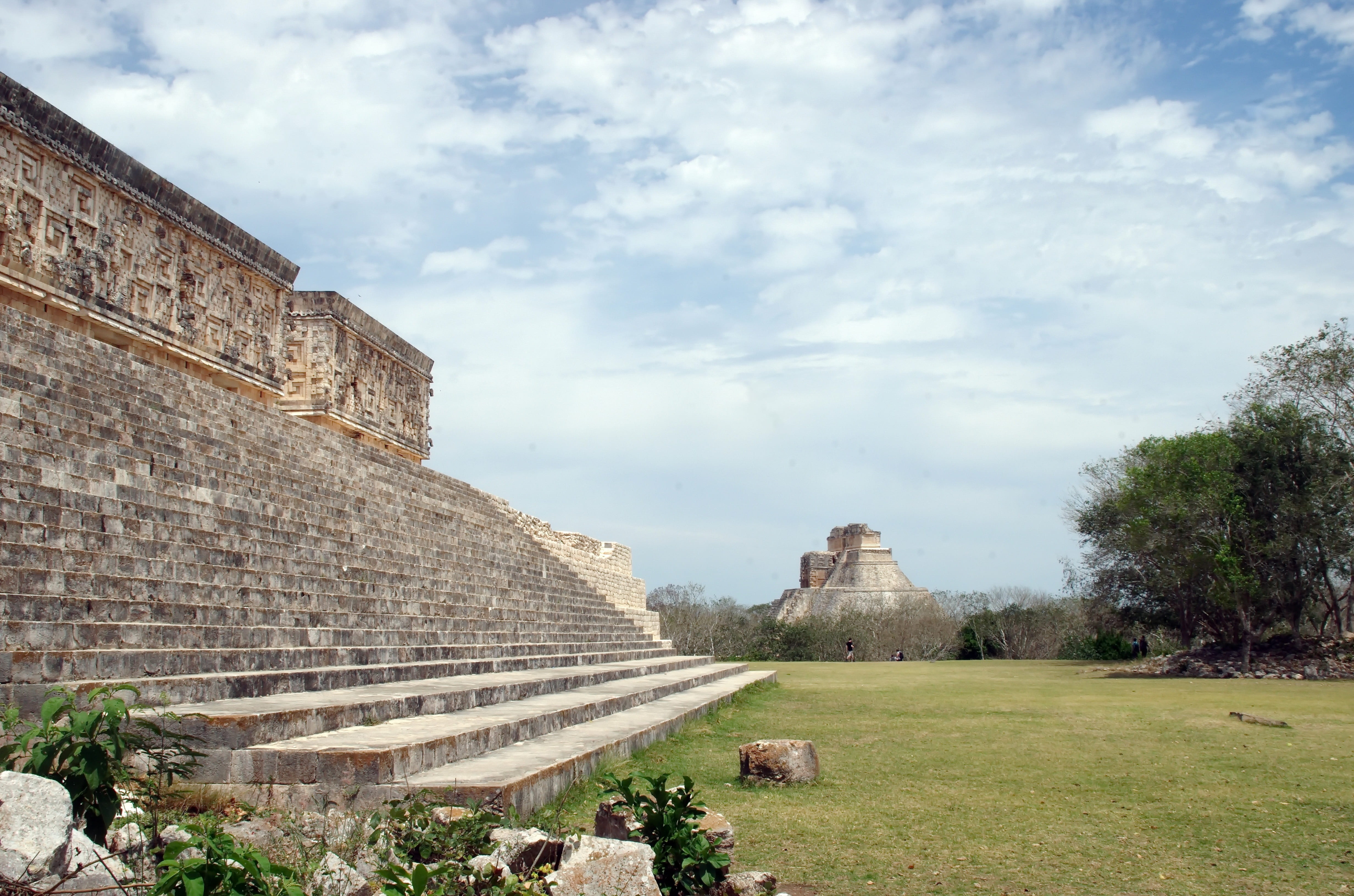 the past, ruins, grass, travel, terrace, building exterior, ancient history, no people, built structure, mexico, old ruin, sky, plant, history, cloud - sky, HD Wallpaper