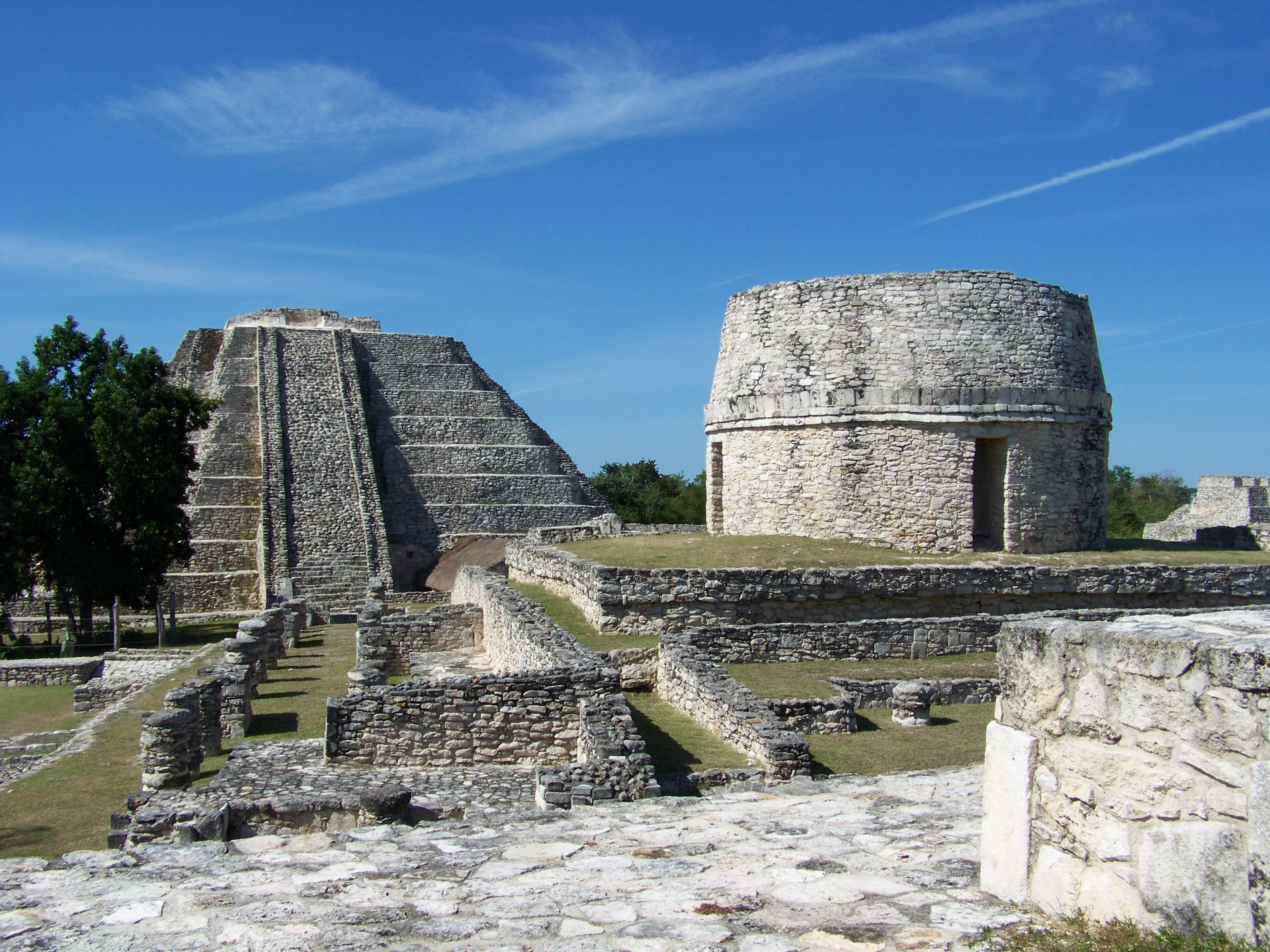mexico, civilization, archaeological, mayan, sky, ancient, archeology, old, tree, architecture, stone, built structure, building exterior, history, ruined, HD Wallpaper