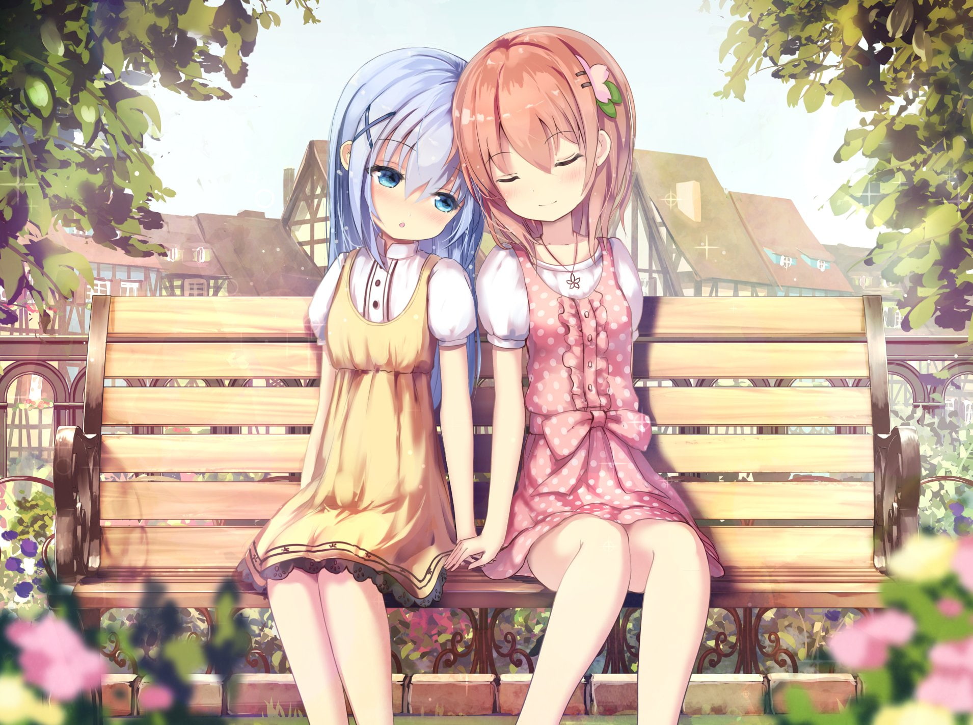 Cocoa Hoto, 720P, Gochuumon wa Usagi Desu ka?, Yuri, Anime, Is the Order a Rabbit?, Chino Kafū, HD Wallpaper