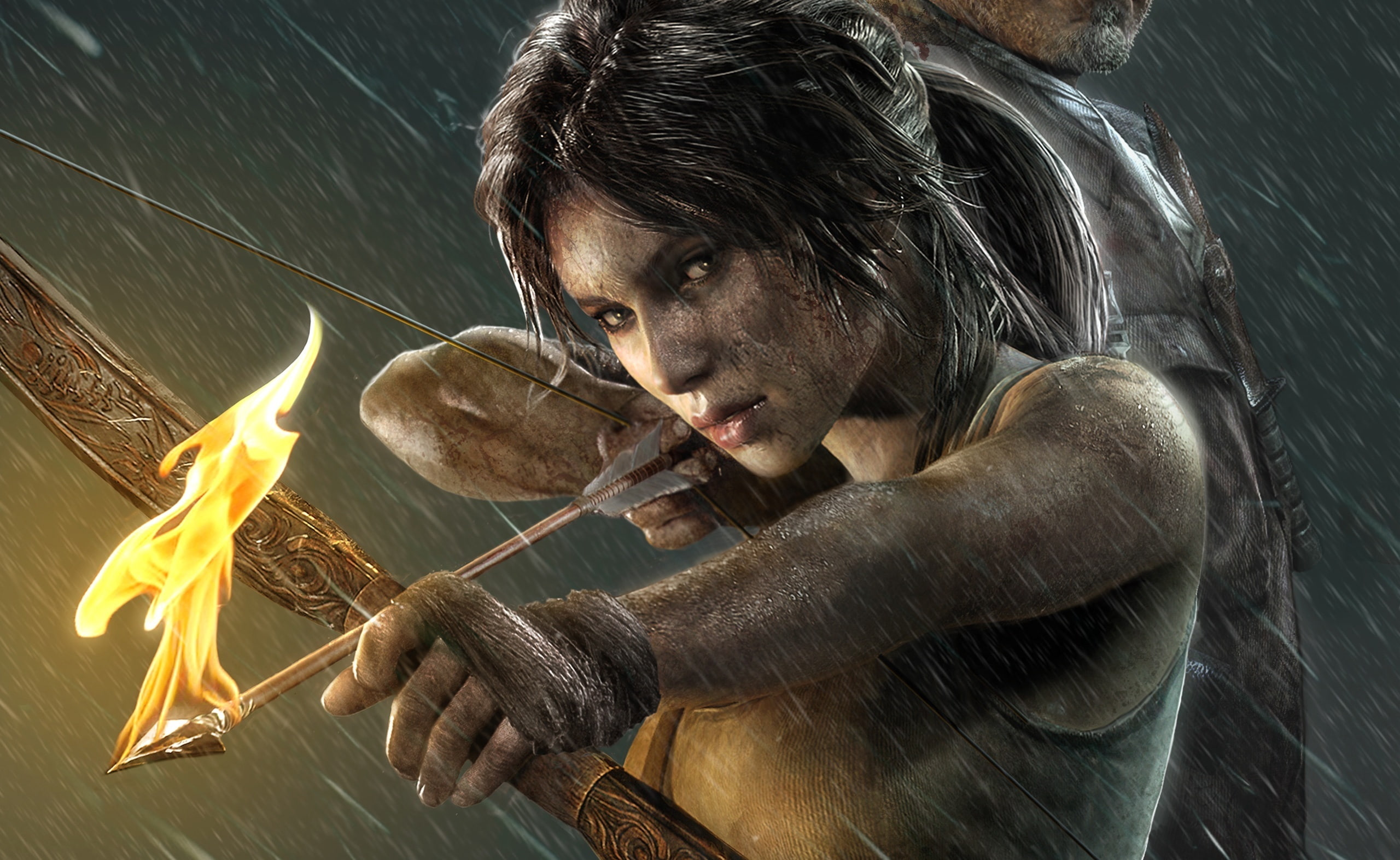 young women, Games, witch, fire, teenager, lifestyles, female, one person, hunter, hair, raider, tomb, beautiful woman, fire - natural phenomenon, HD Wallpaper