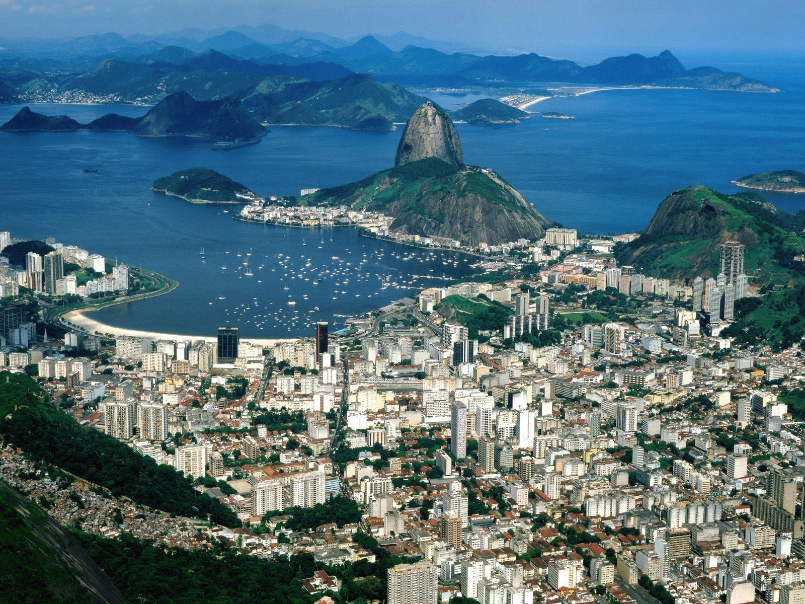 tourism, metropolis, building exterior, aerial view, Brasil, office building exterior, sea, mountain, travel, land, building, cityscape, water, architecture, HD Wallpaper