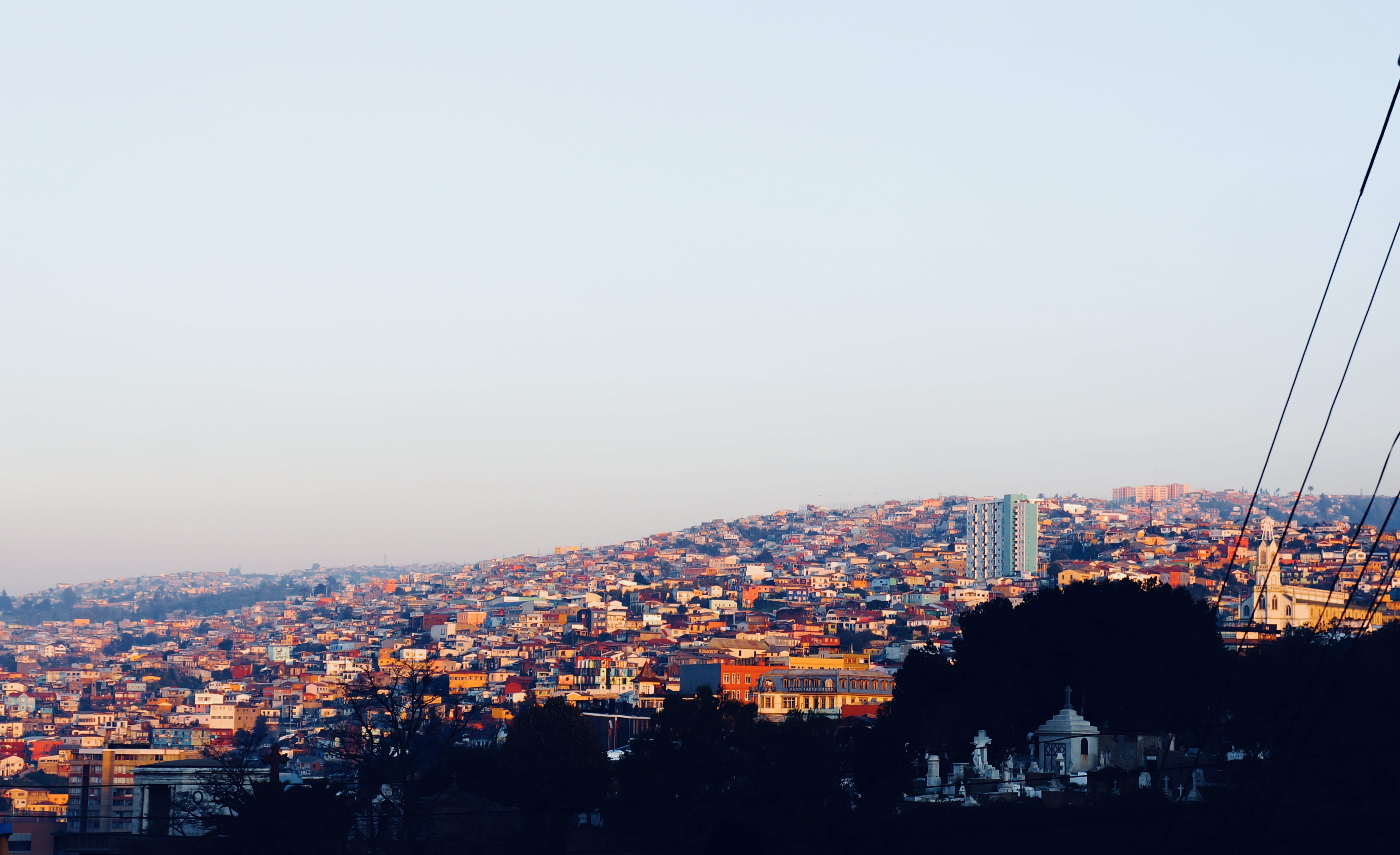 valparaiso, building, high angle view, sky, office building exterior, skyscraper, built structure, travel destinations, 4K, valparaíso, clear sky, city, HD Wallpaper